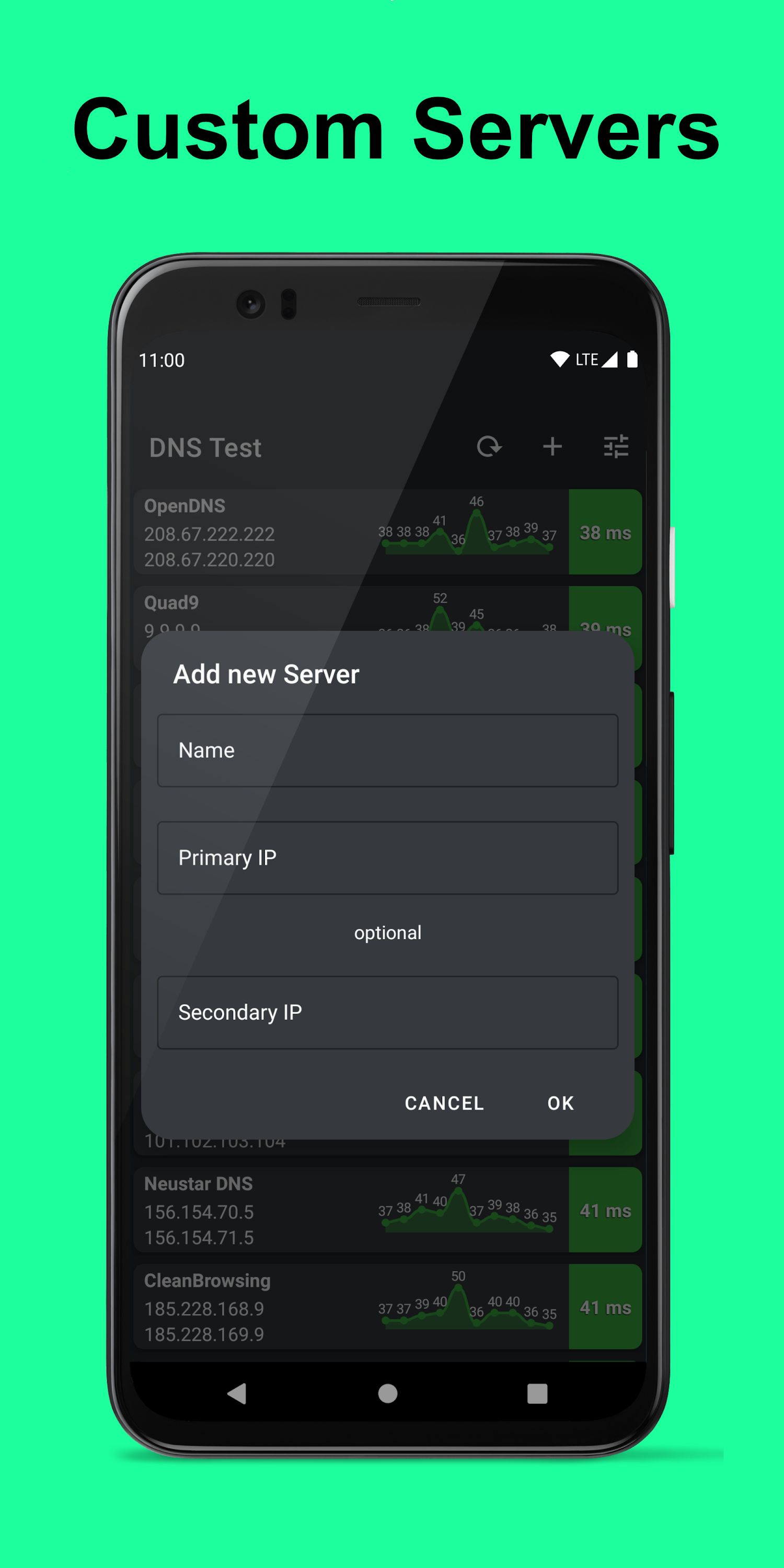 اسکرین شات برنامه DNS Speed Test 2