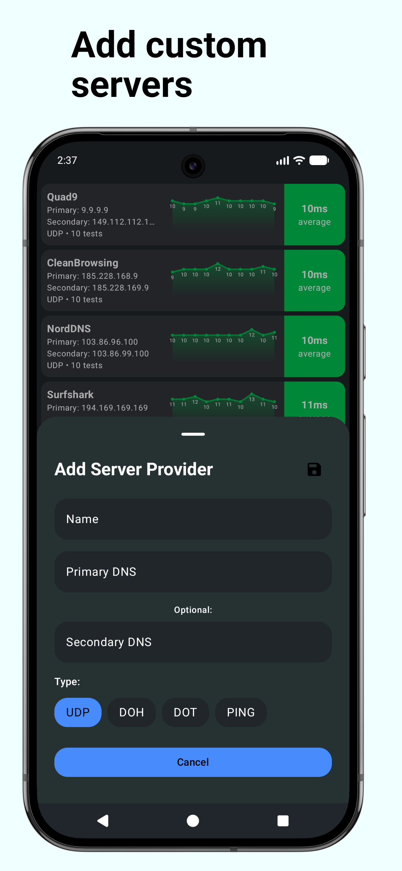 اسکرین شات 4 برنامه DNS Speed Test