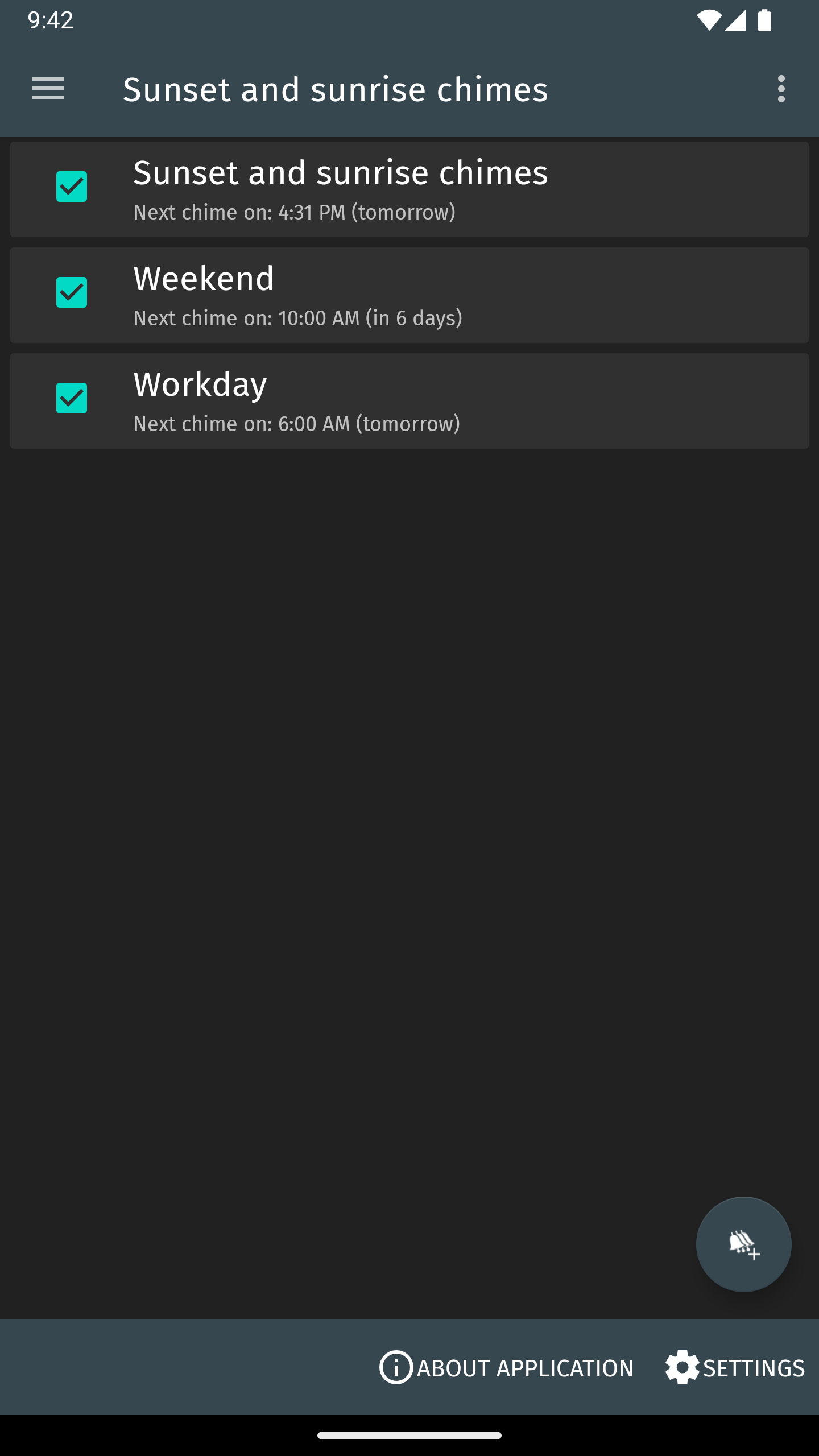 اسکرین شات 1 برنامه Hourly chime