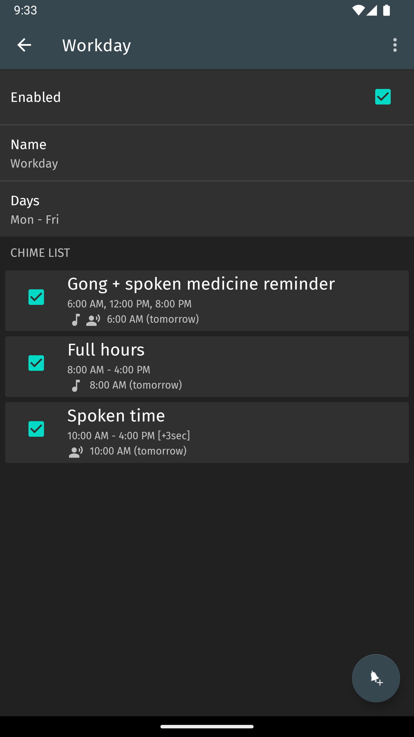 اسکرین شات 2 برنامه Hourly chime