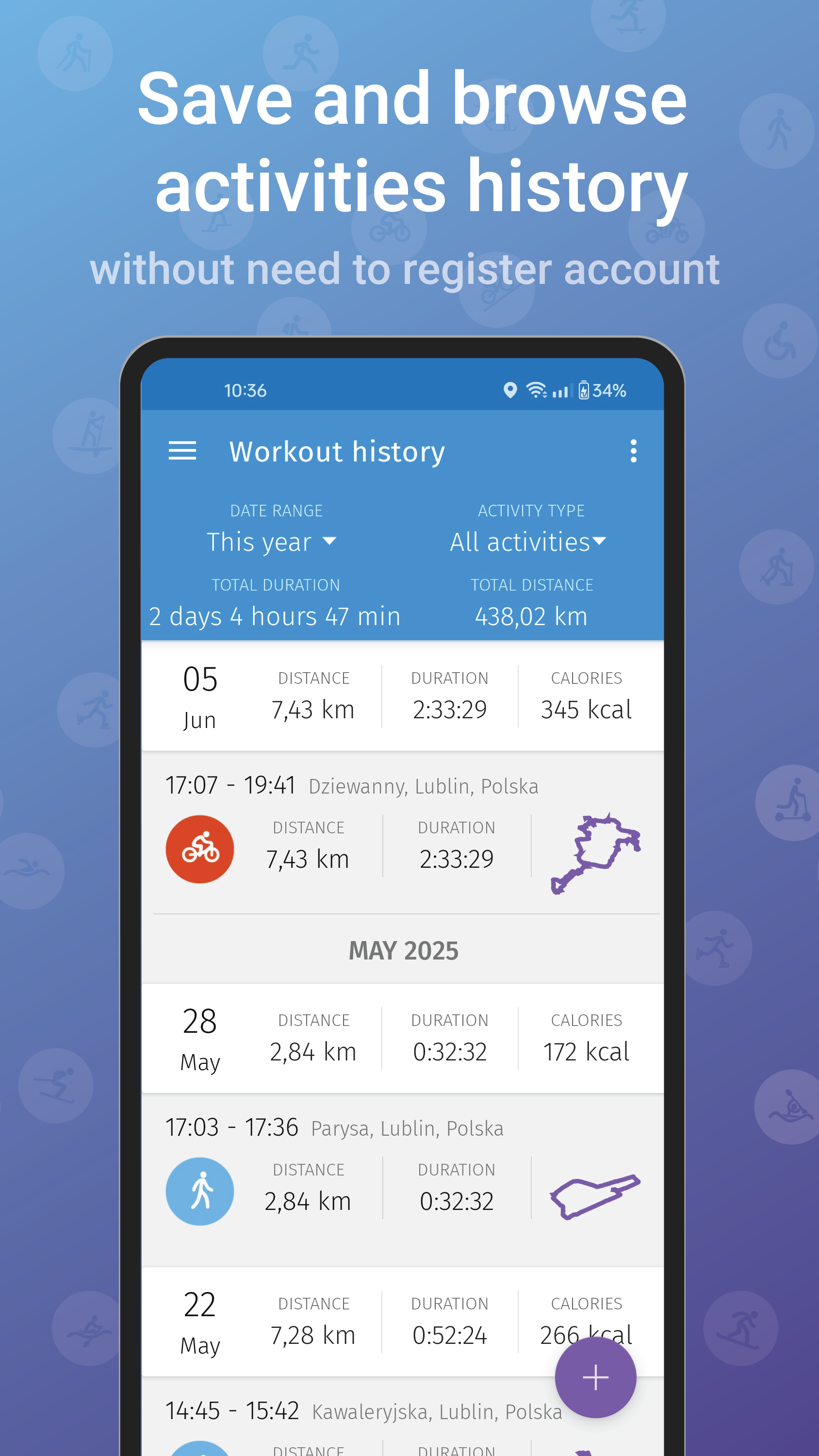 اسکرین شات 2 برنامه Caynax - Running & Cycling GPS