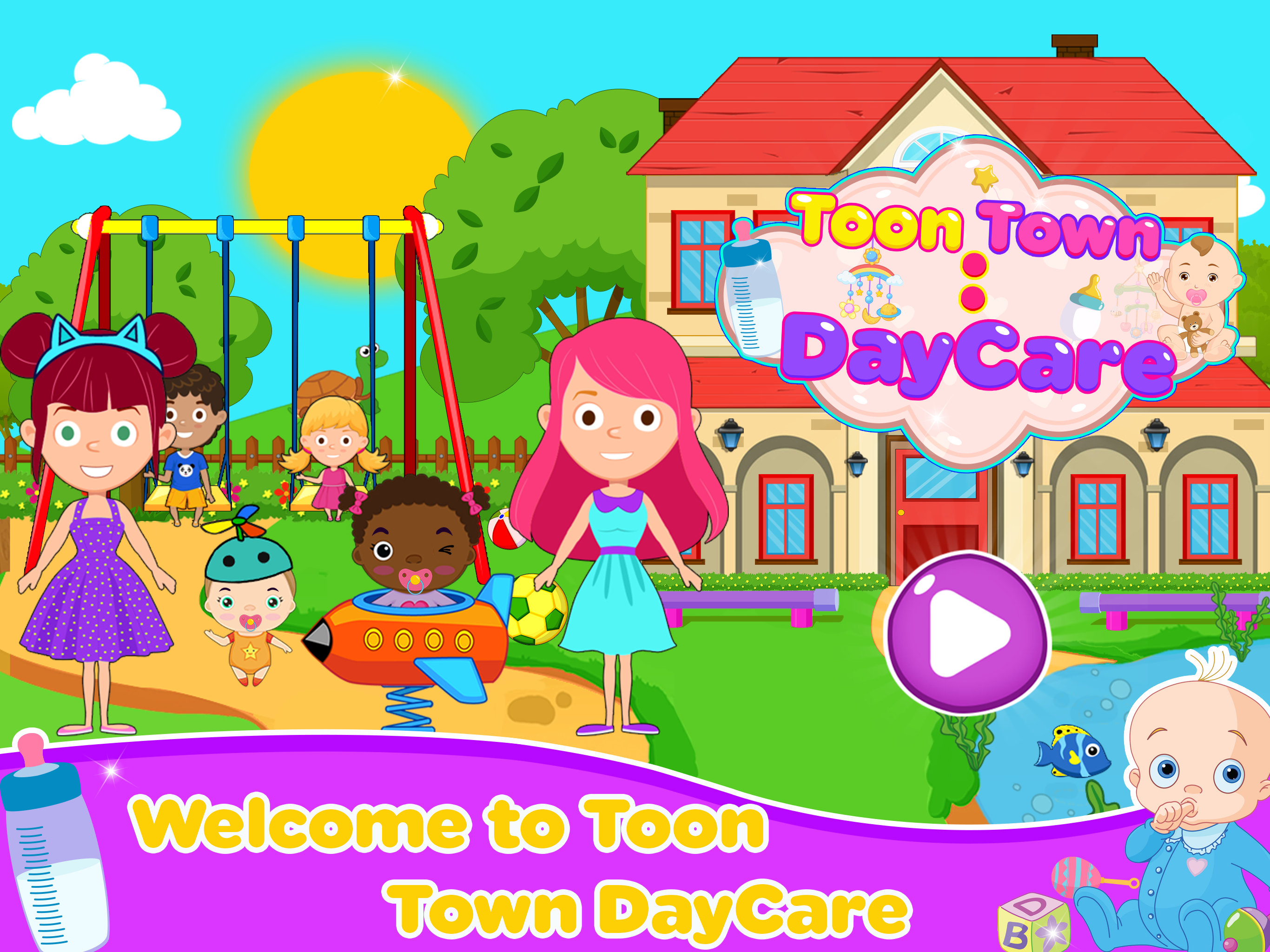 اسکرین شات 1 برنامه Toon Town: Daycare