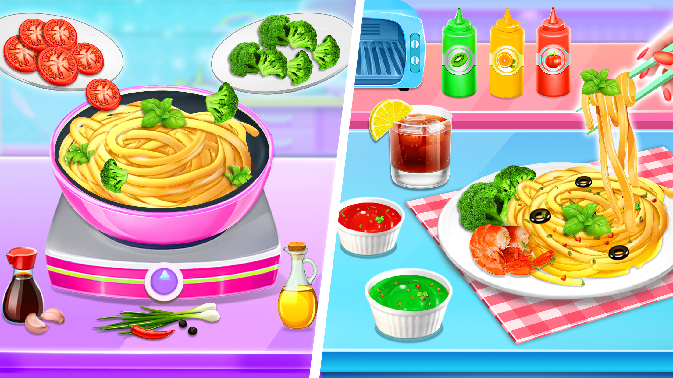 اسکرین شات 2 برنامه Make Pasta Food Kitchen Games