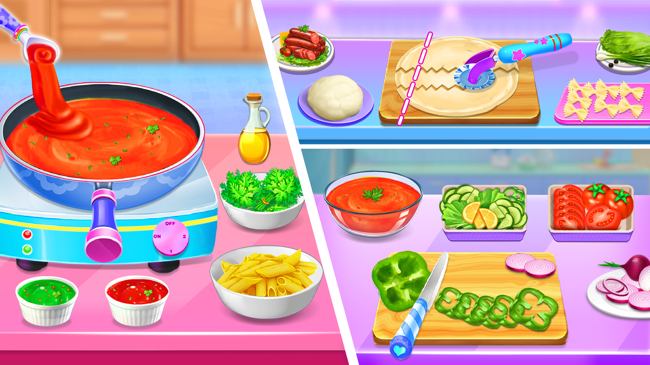 اسکرین شات 1 برنامه Make Pasta Food Kitchen Games