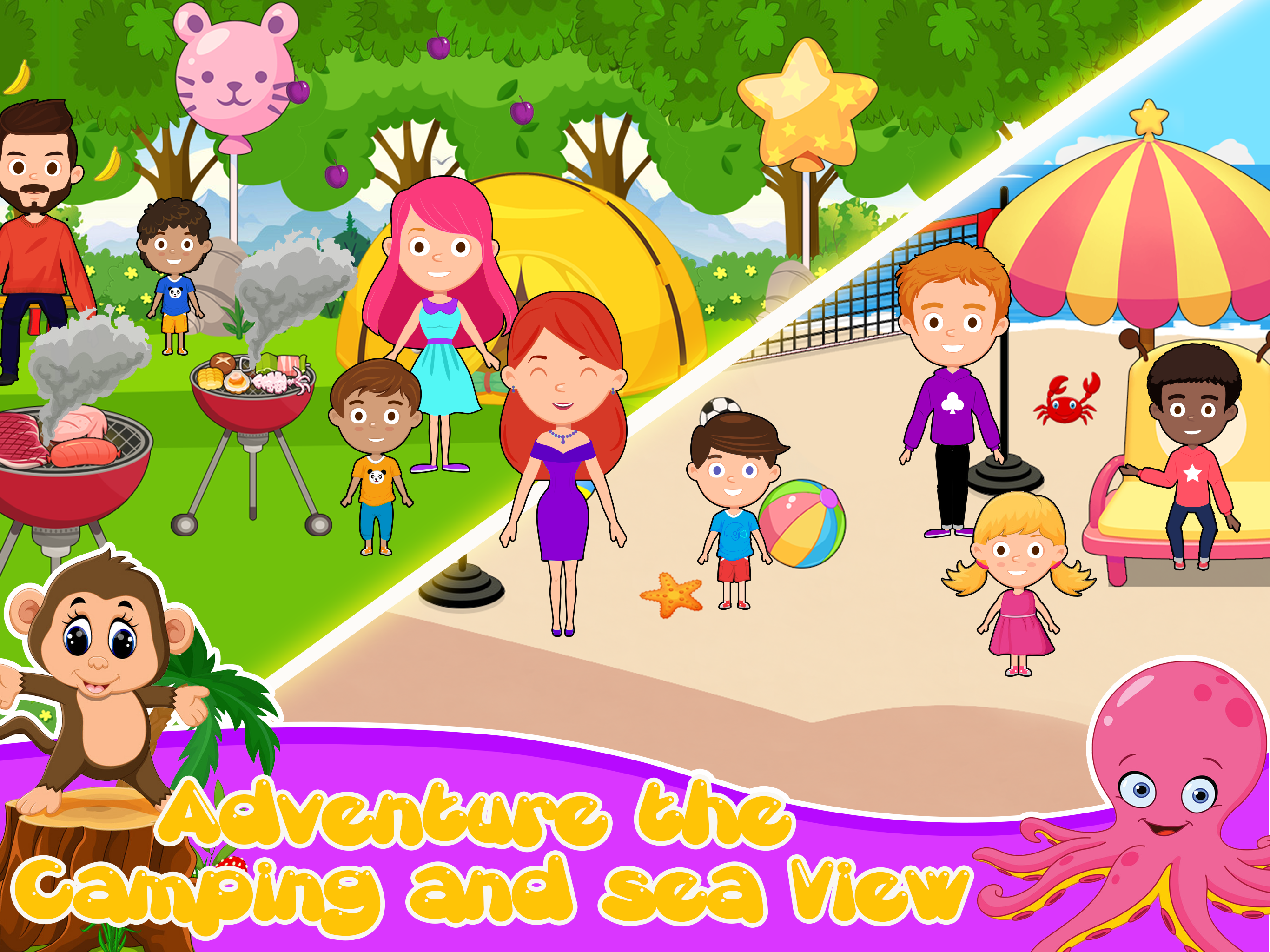 اسکرین شات 4 برنامه Toon Town: Vacation