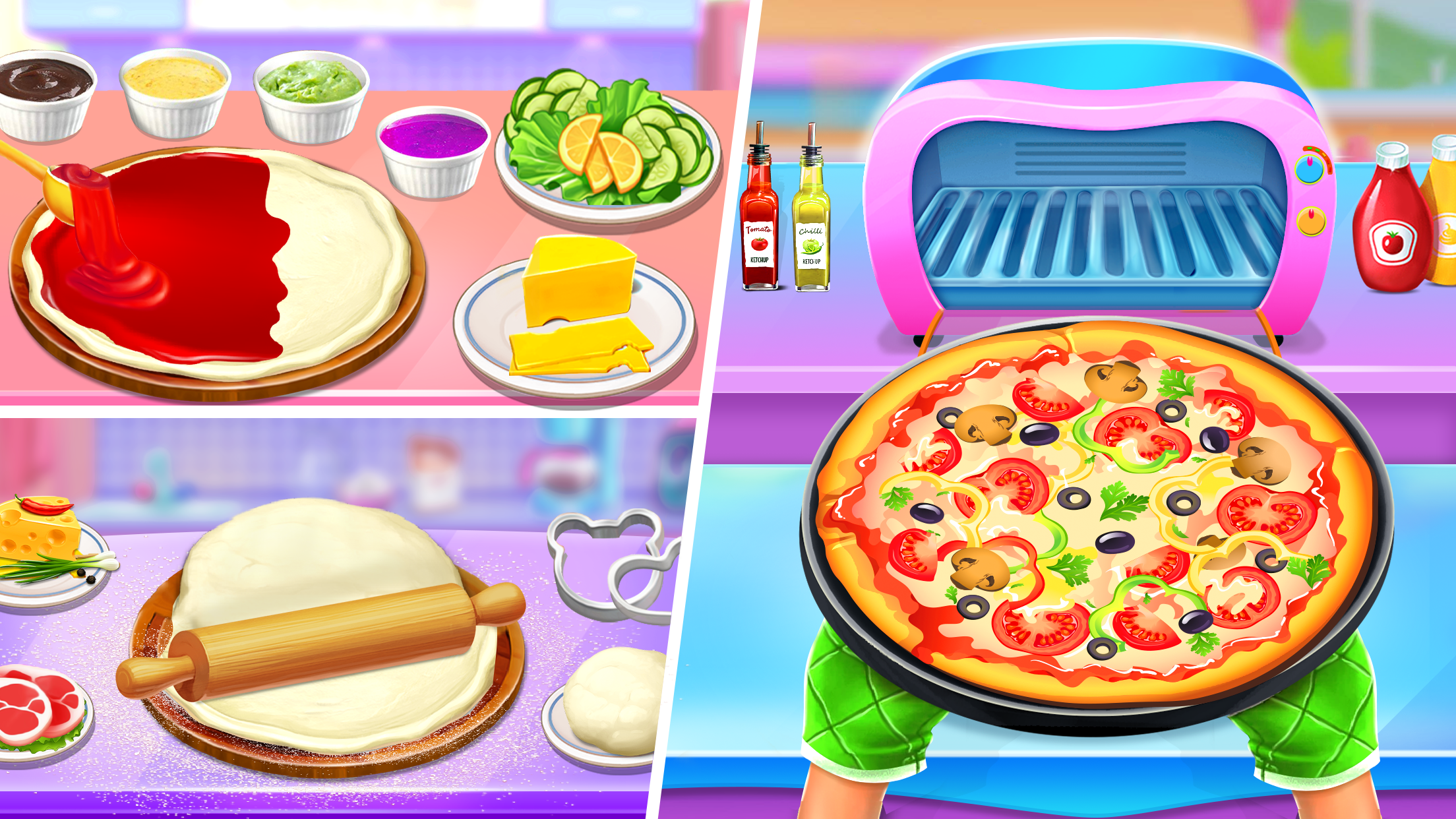 اسکرین شات 2 برنامه Pizza Maker Food Cooking Games
