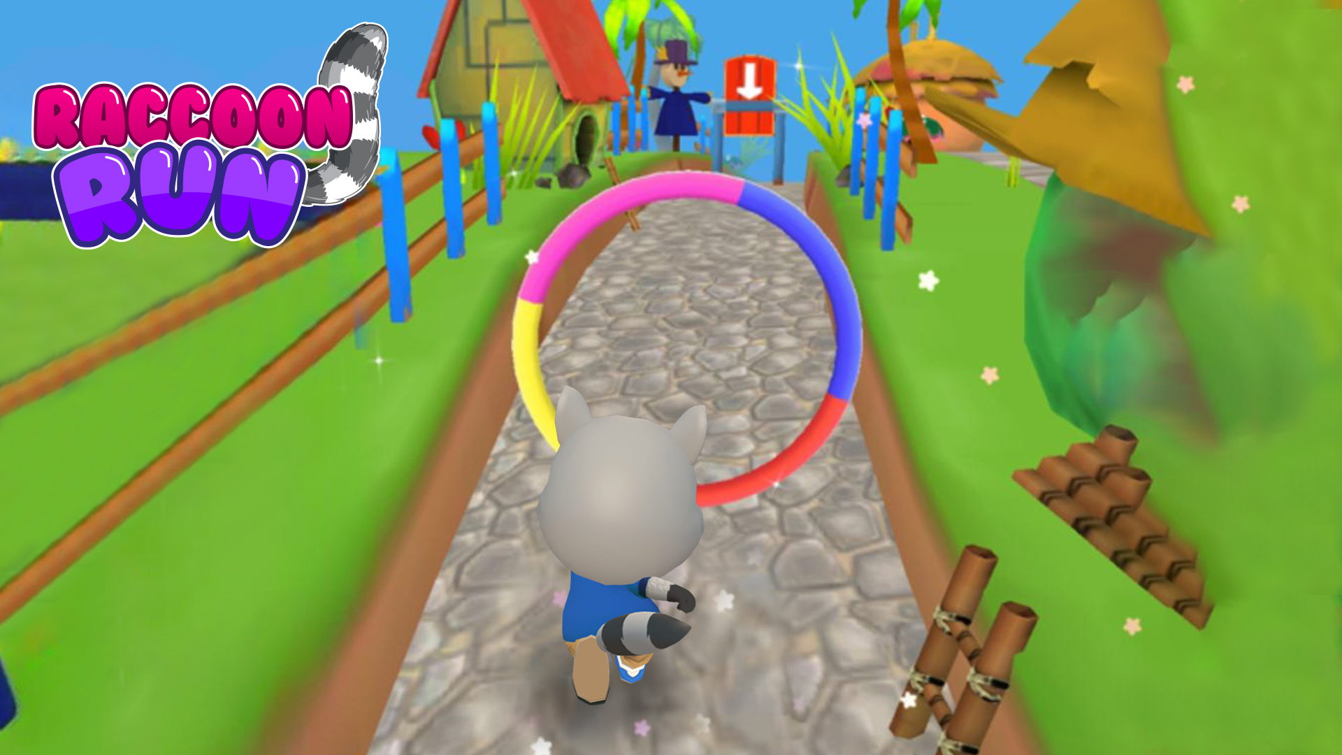 اسکرین شات 6 بازی Raccoon Fun Run: Running Games