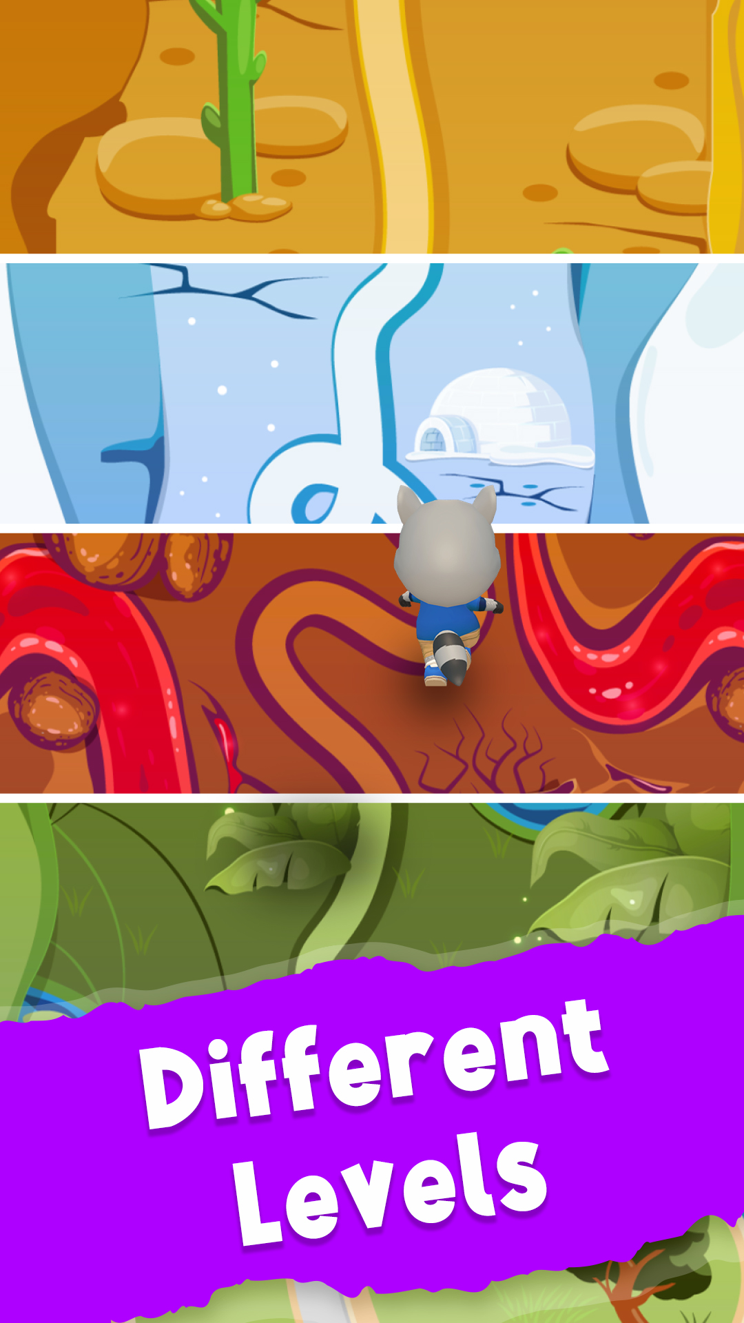 اسکرین شات 5 بازی Raccoon Fun Run: Running Games