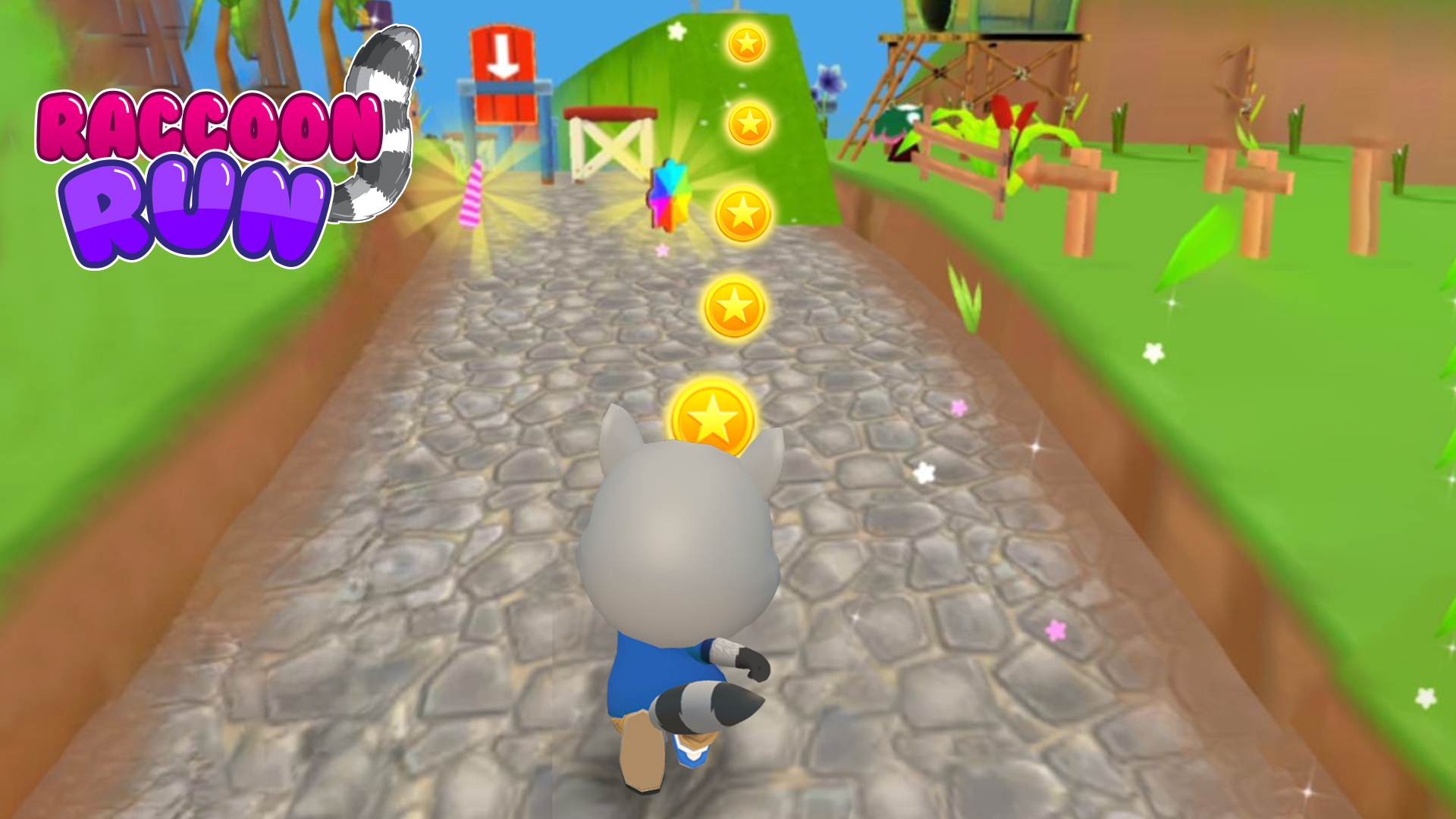اسکرین شات 4 بازی Raccoon Fun Run: Running Games