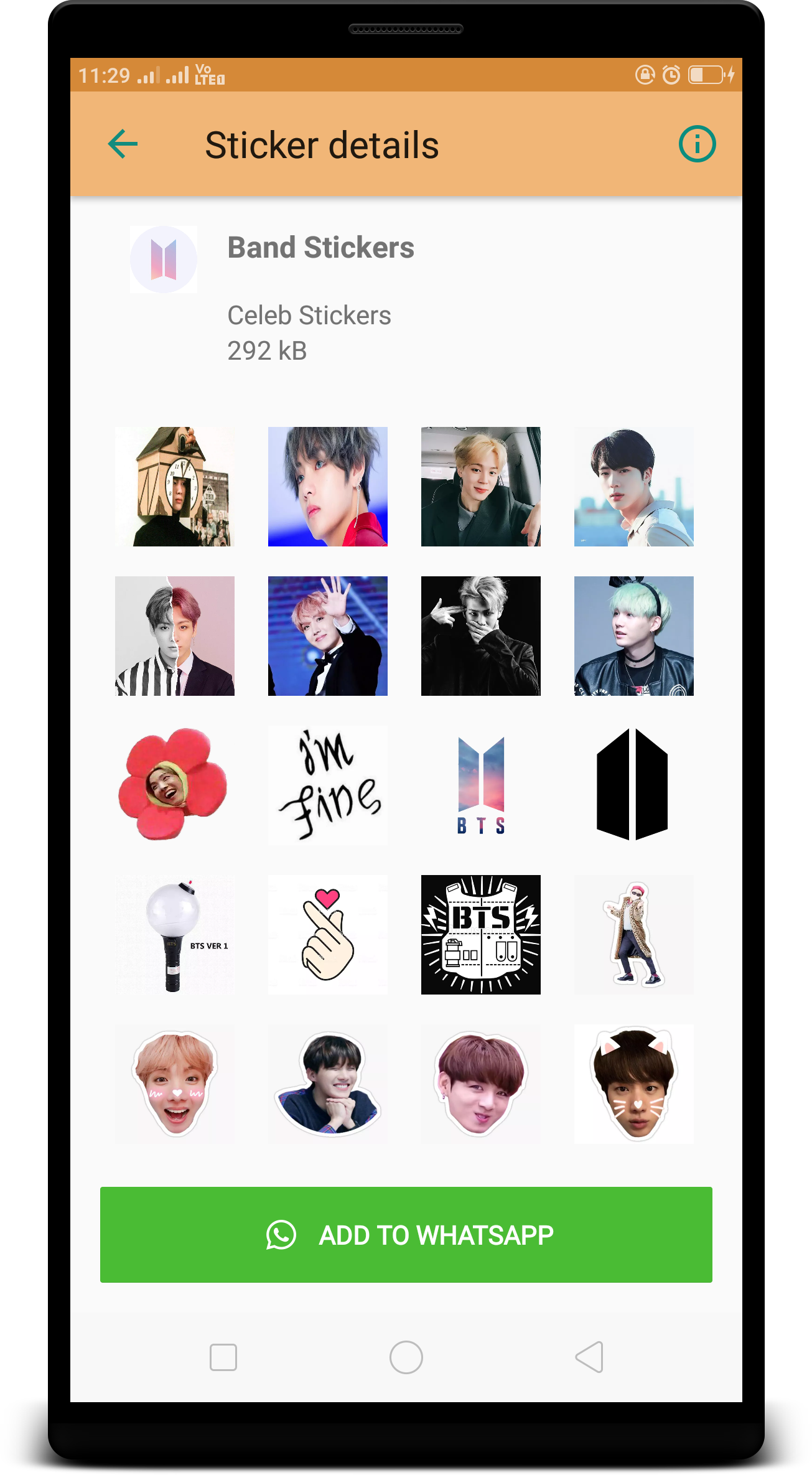 اسکرین شات 3 برنامه BTS Stickers for Whatsapp