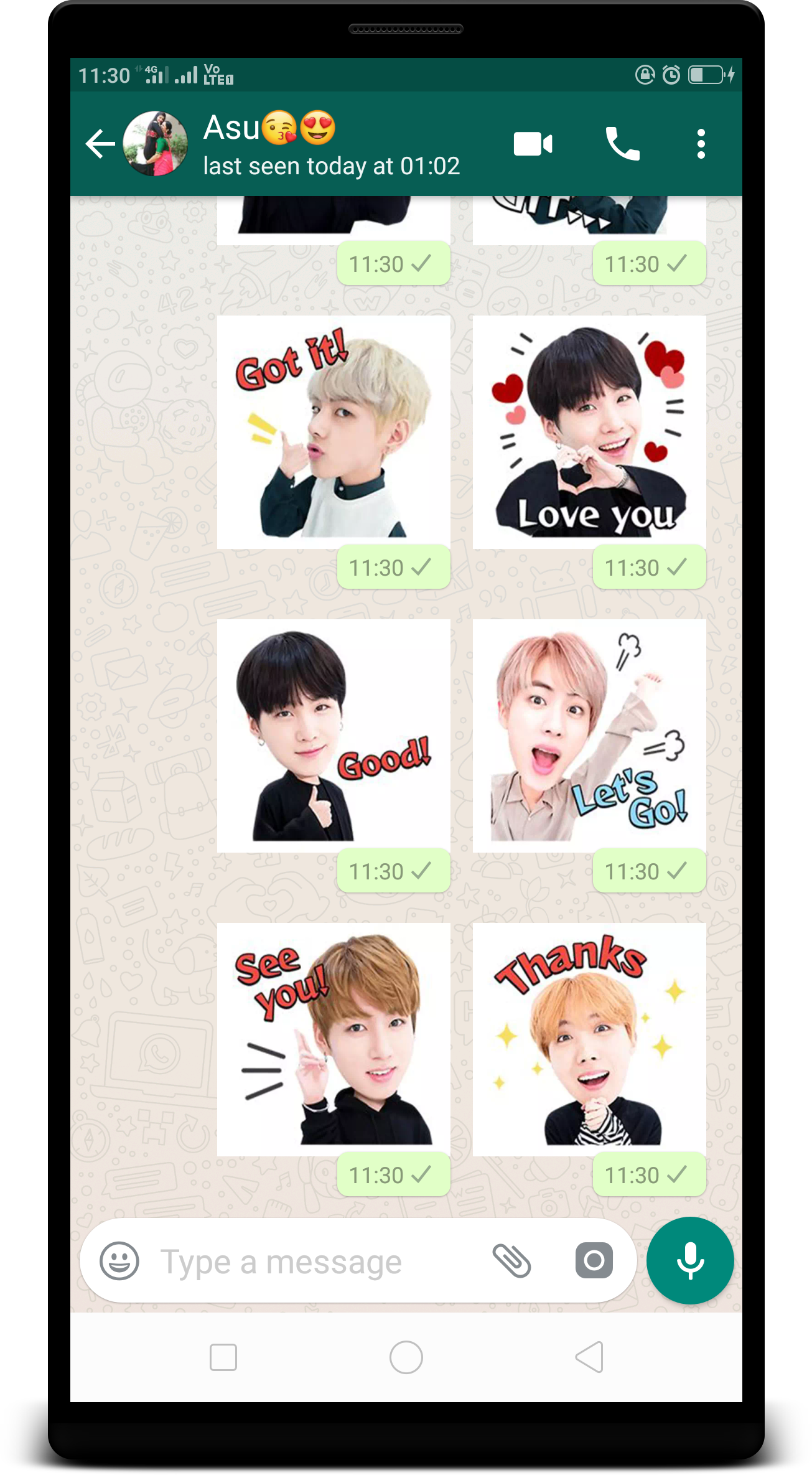 اسکرین شات 4 برنامه BTS Stickers for Whatsapp
