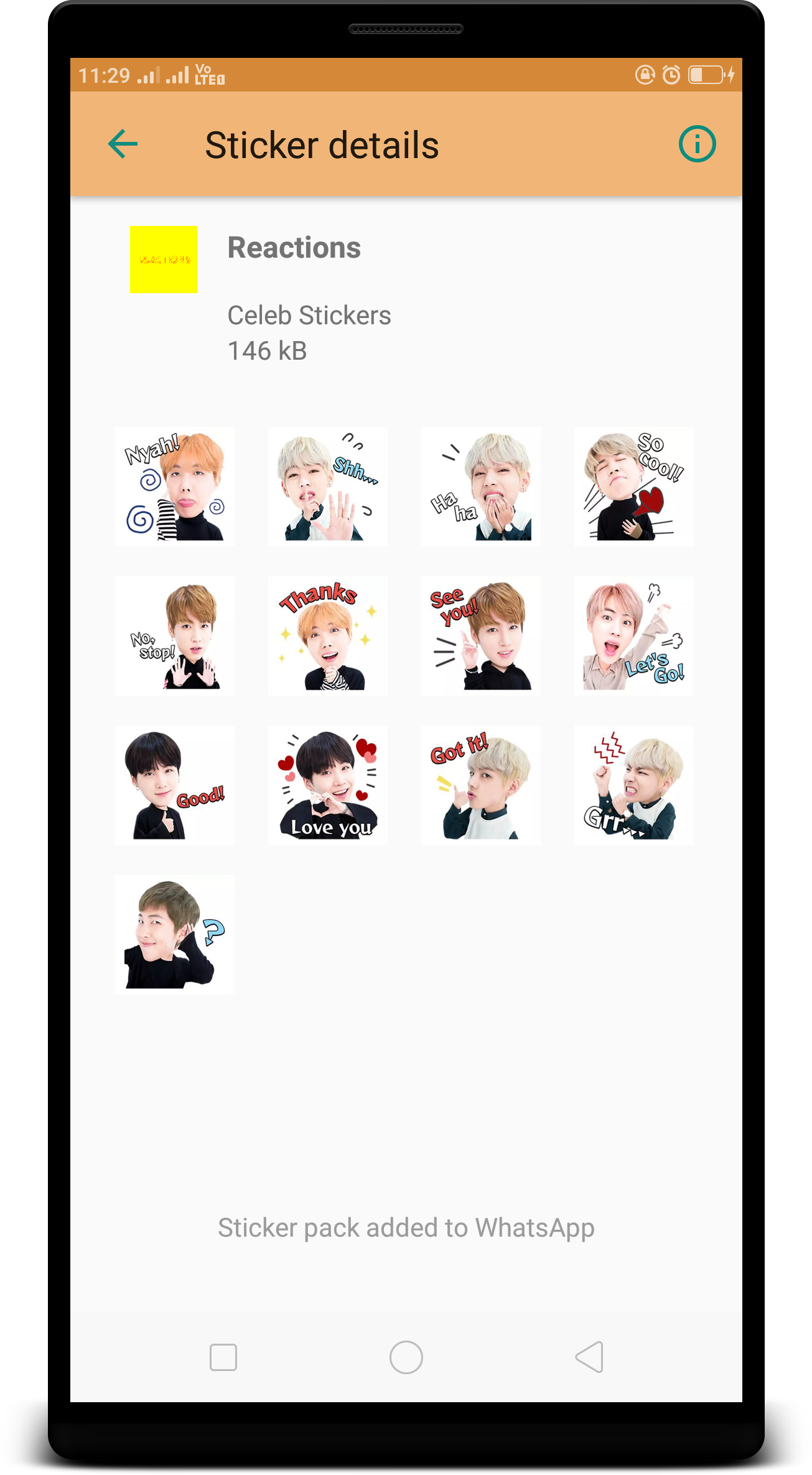 اسکرین شات 2 برنامه BTS Stickers for Whatsapp