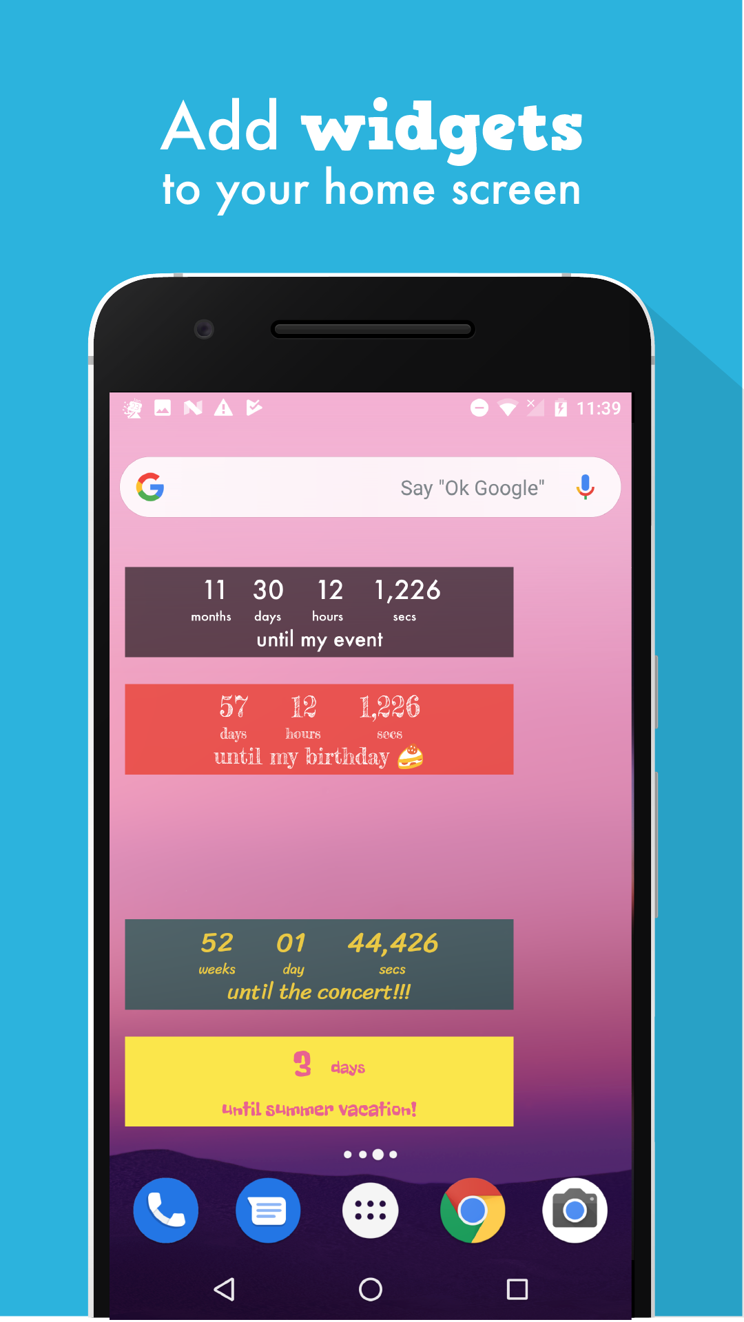 اسکرین شات 4 برنامه Countdown Widget
