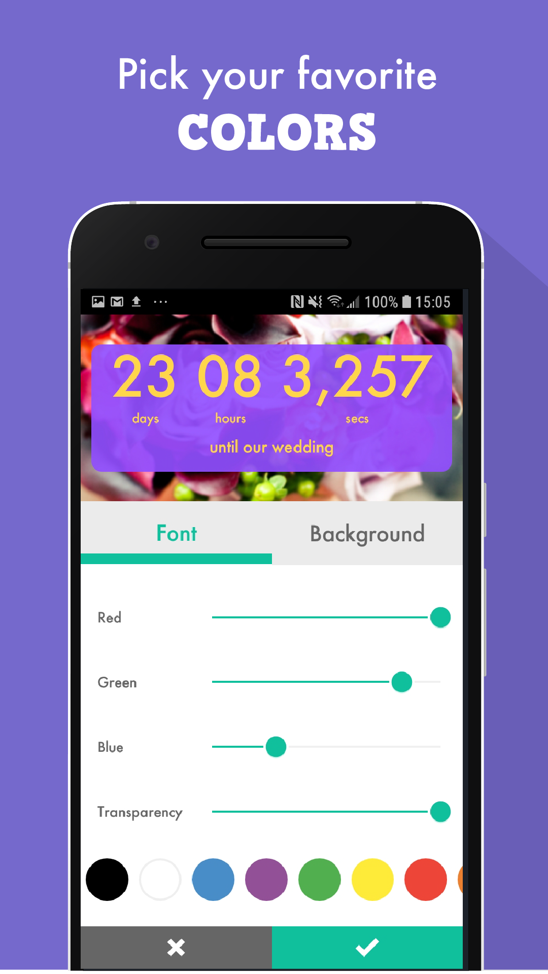 اسکرین شات 5 برنامه Wedding Countdown Widget