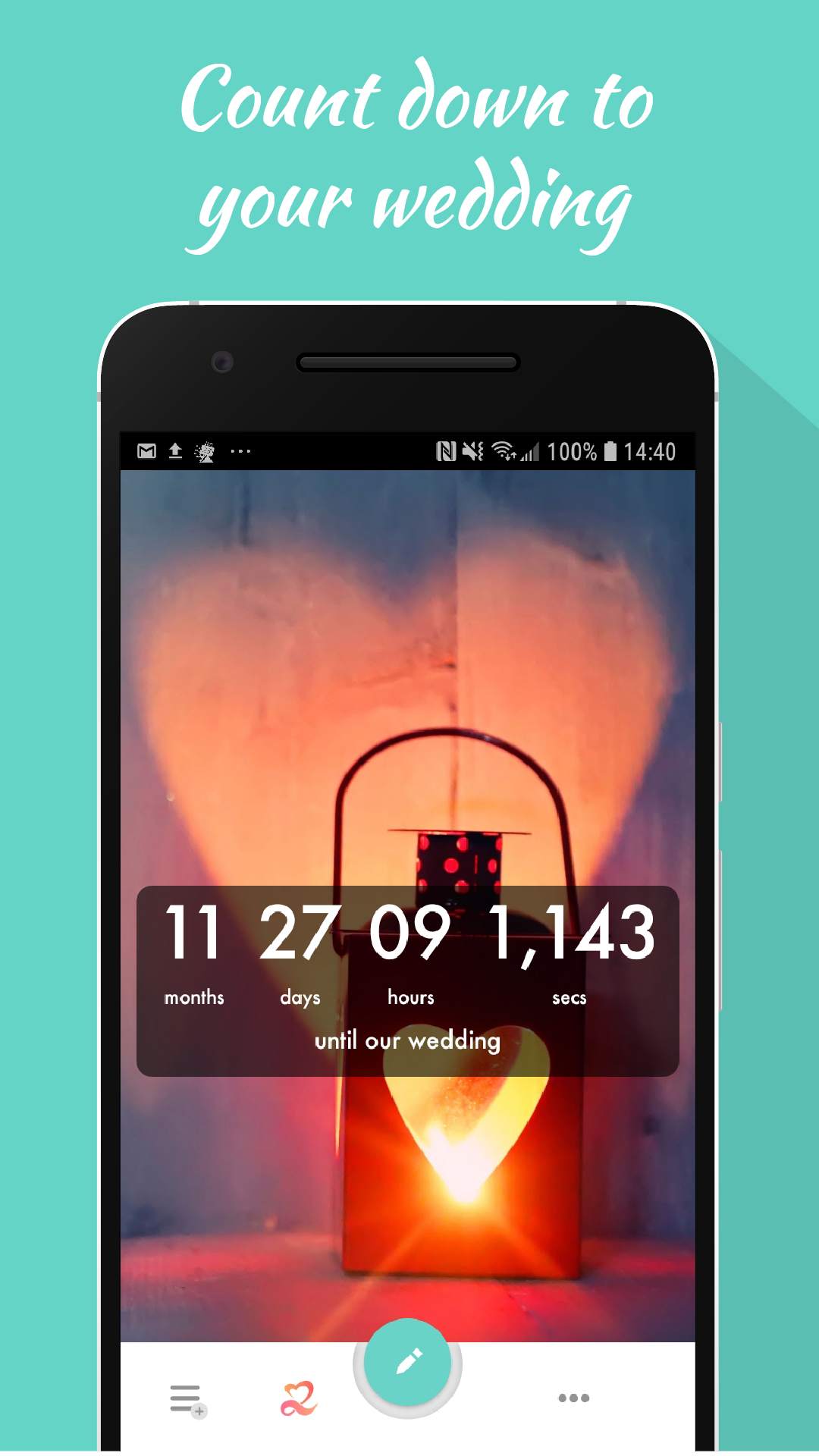 اسکرین شات 1 برنامه Wedding Countdown Widget