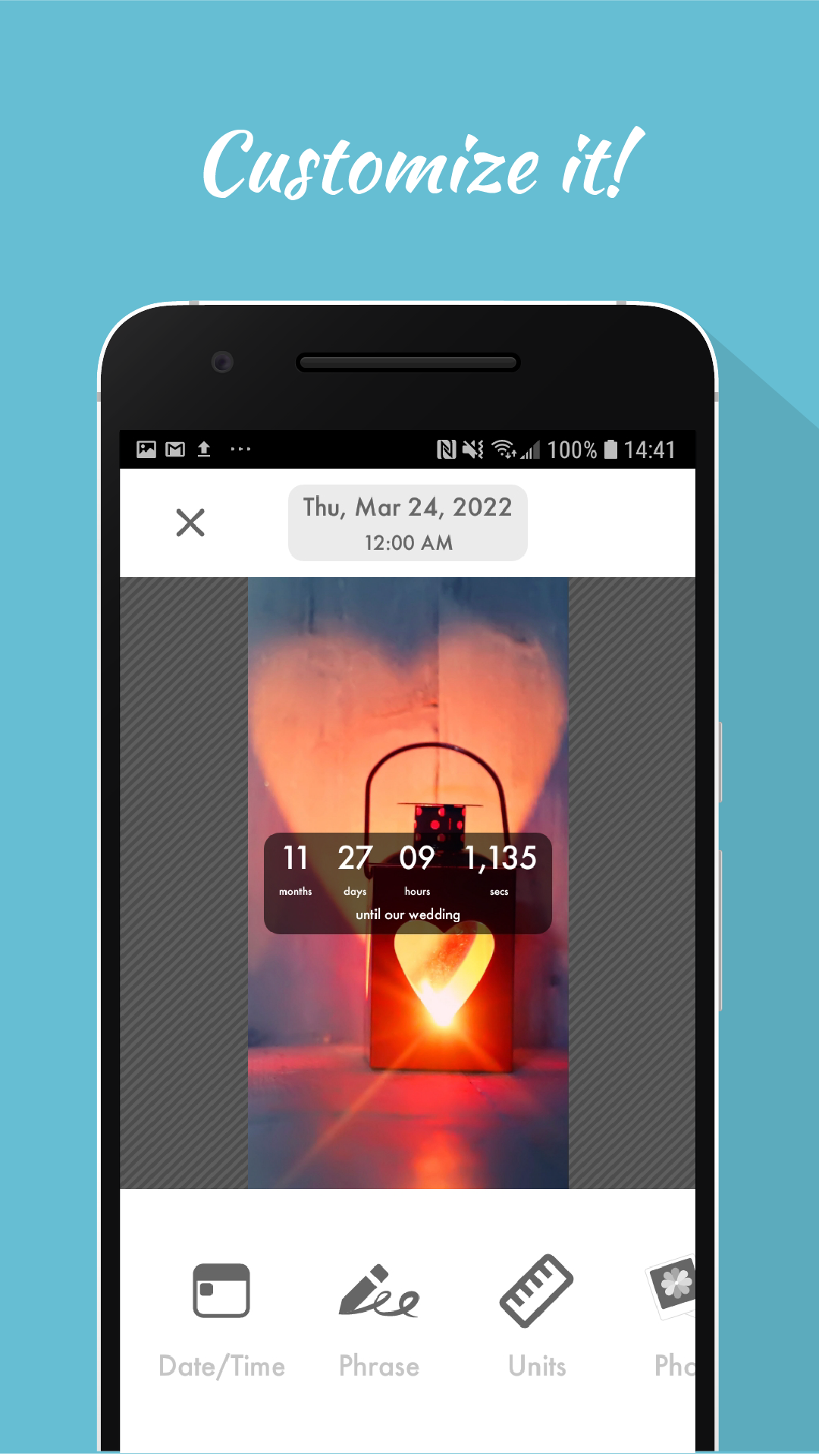 اسکرین شات 2 برنامه Wedding Countdown Widget