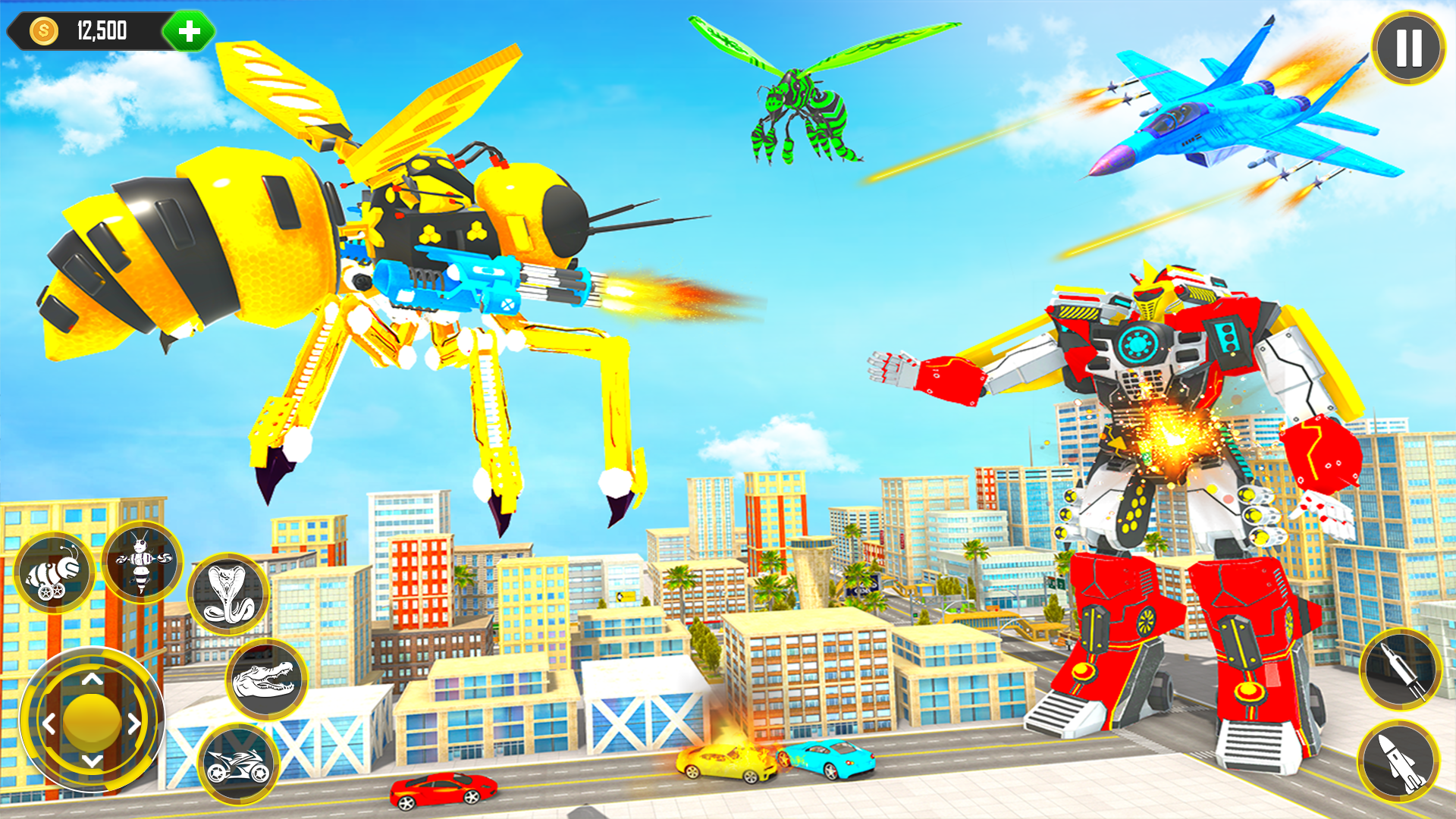 اسکرین شات 3 برنامه Flying Bee Robot Car Transform