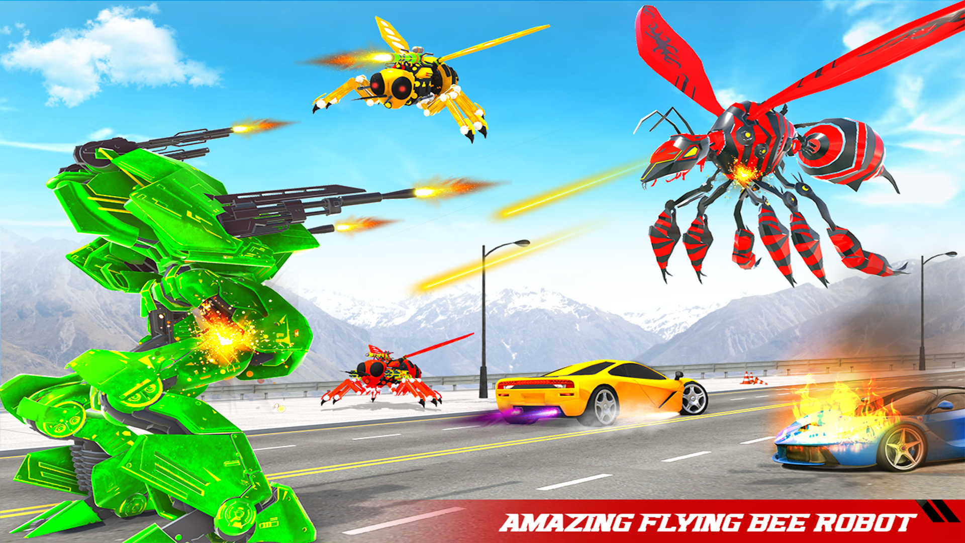 اسکرین شات 5 برنامه Flying Bee Robot Car Transform
