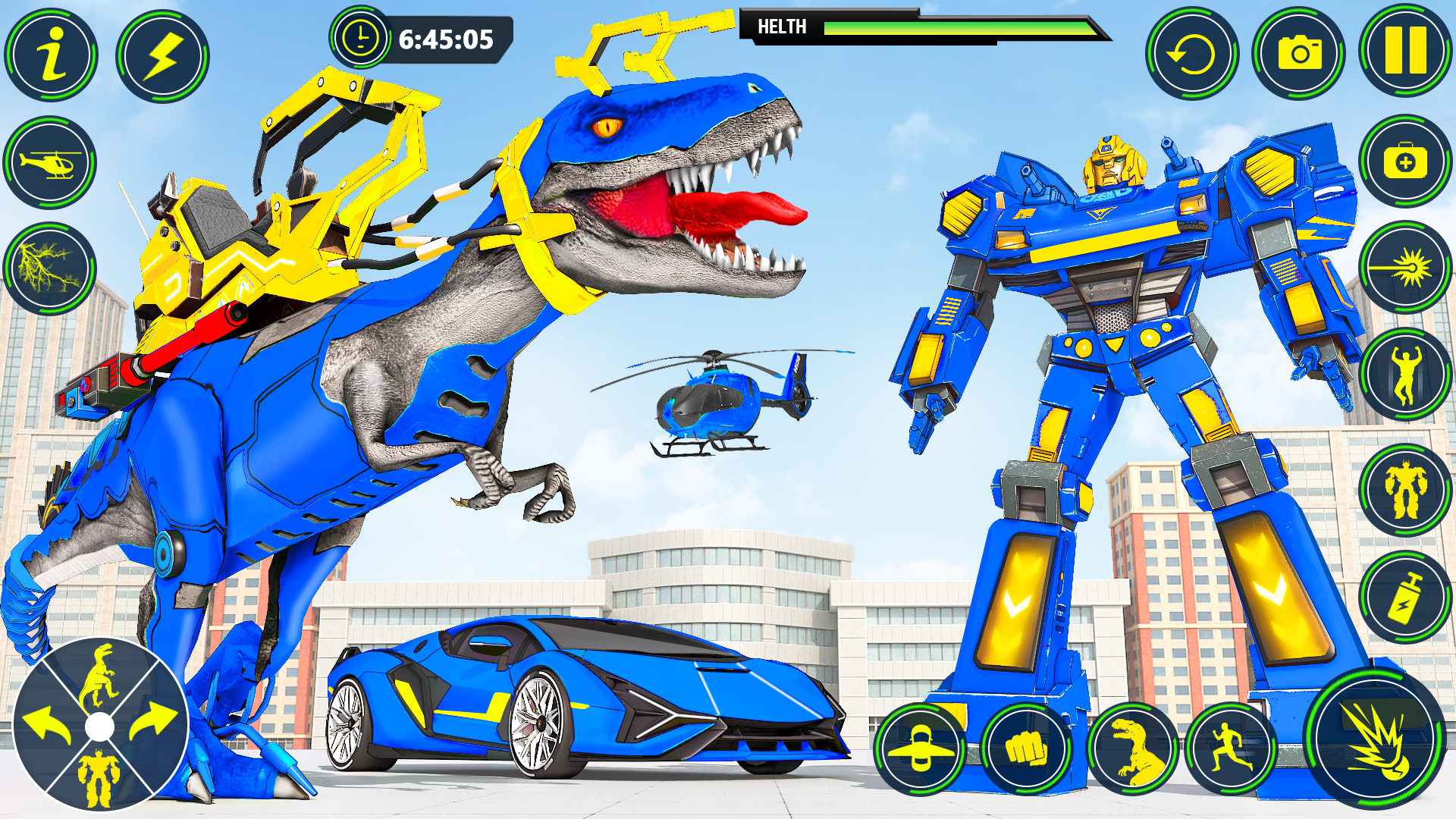 اسکرین شات 3 برنامه Dino Transform Robot Car Game