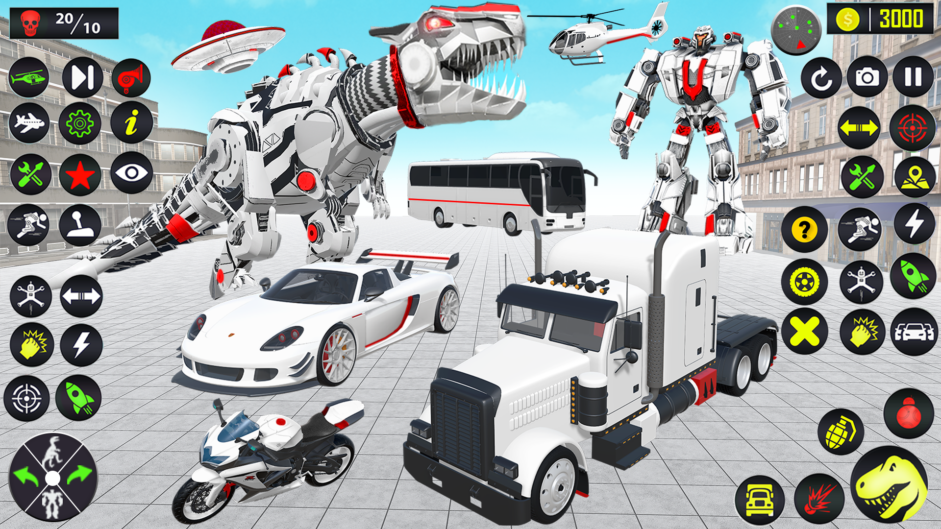 اسکرین شات 2 برنامه Dino Transform Robot Car Game