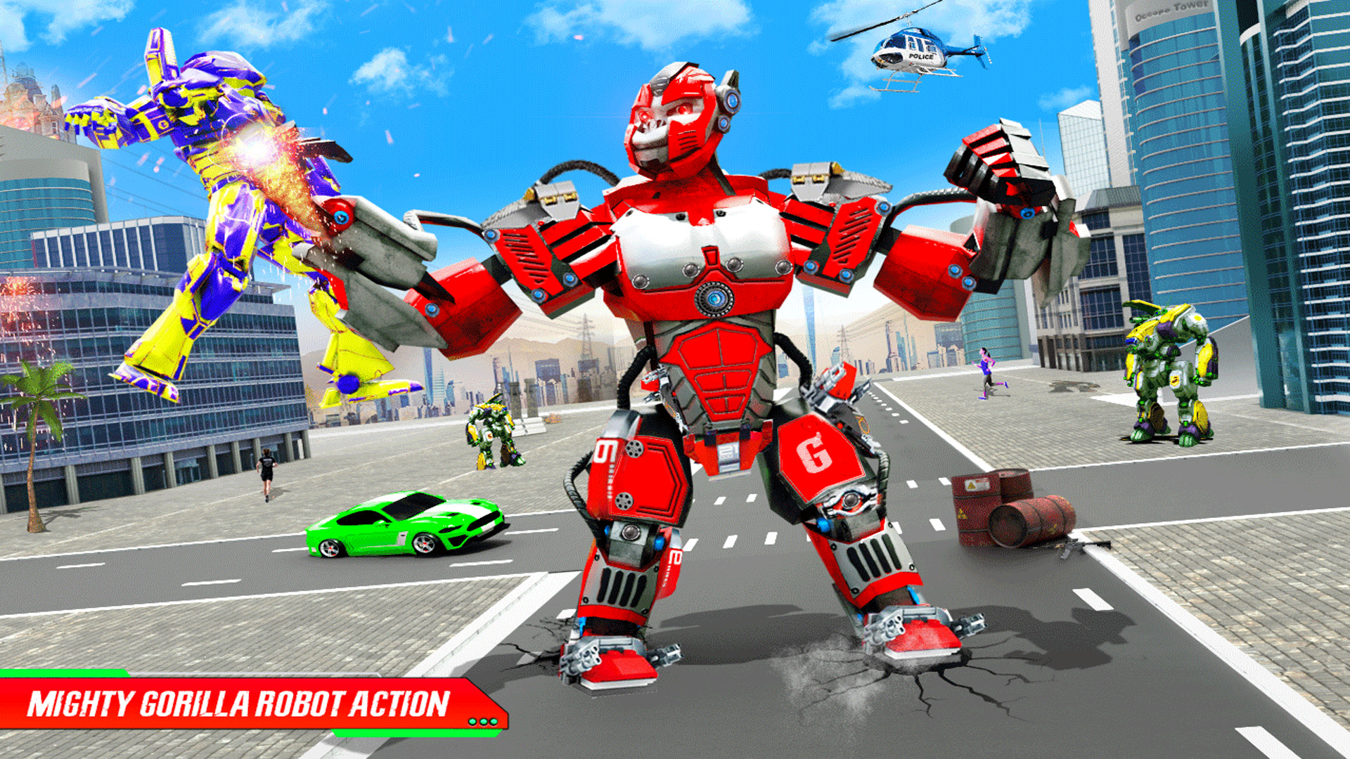 اسکرین شات 2 برنامه Gorilla Robot Bus Robot Car