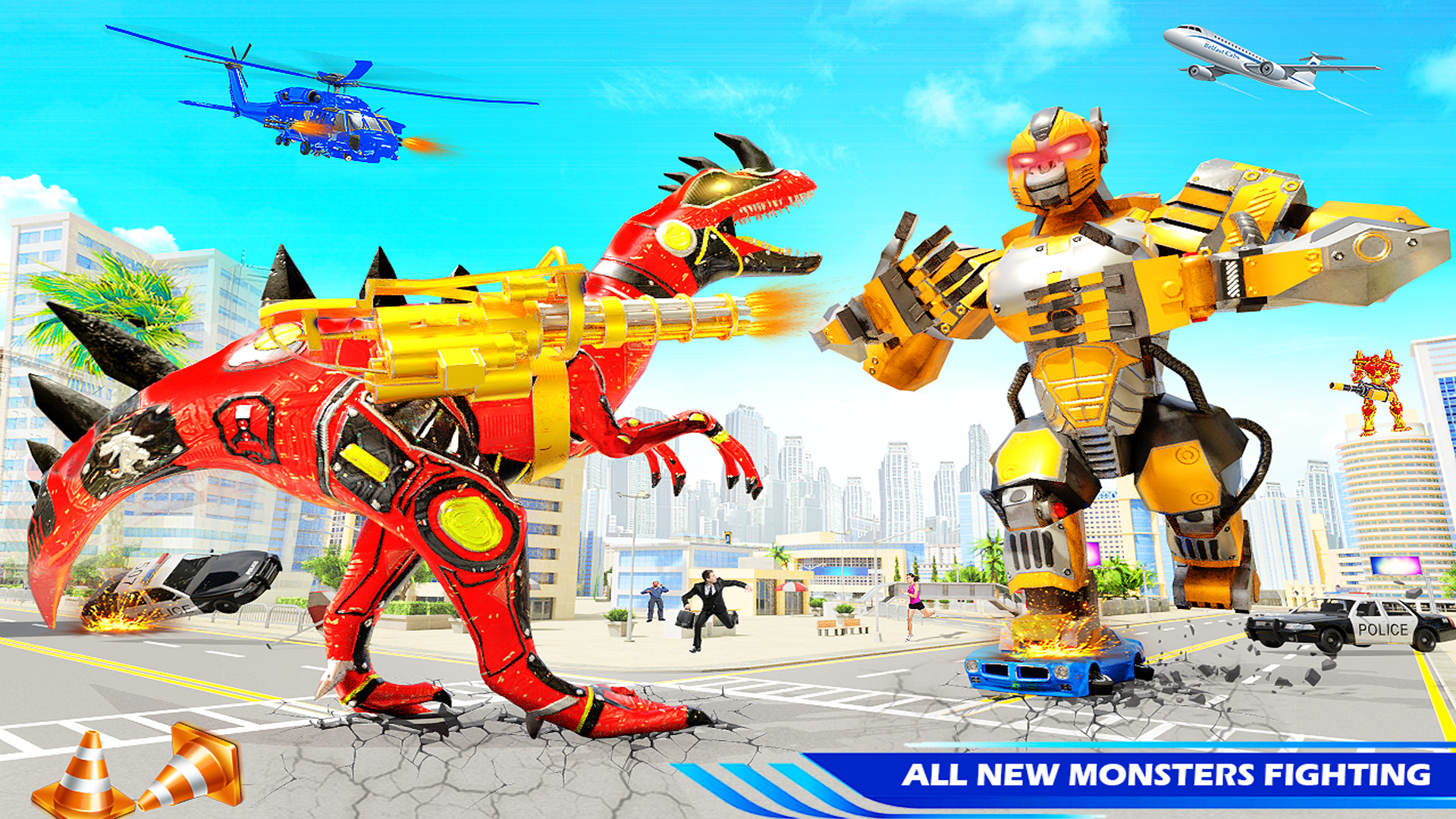 اسکرین شات 3 برنامه Gorilla Robot Bus Robot Car