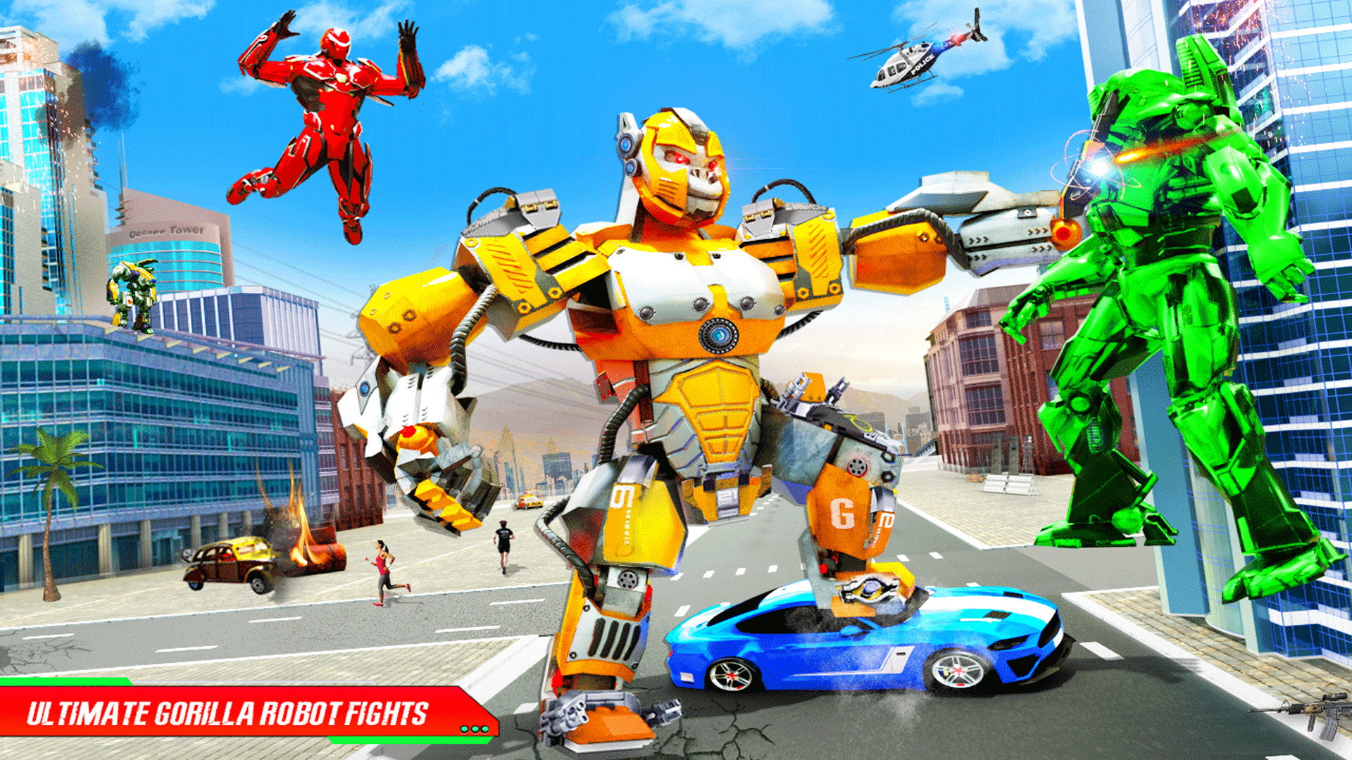 اسکرین شات 4 برنامه Gorilla Robot Bus Robot Car