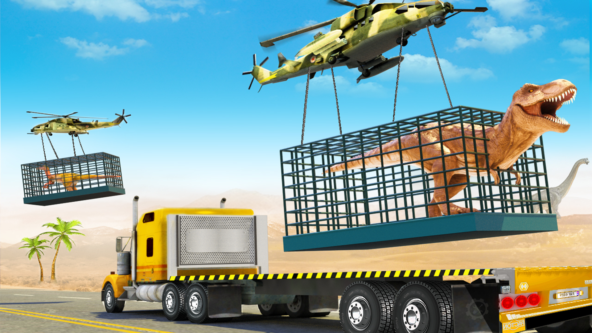 اسکرین شات 2 برنامه Dino Animal Transporter Truck