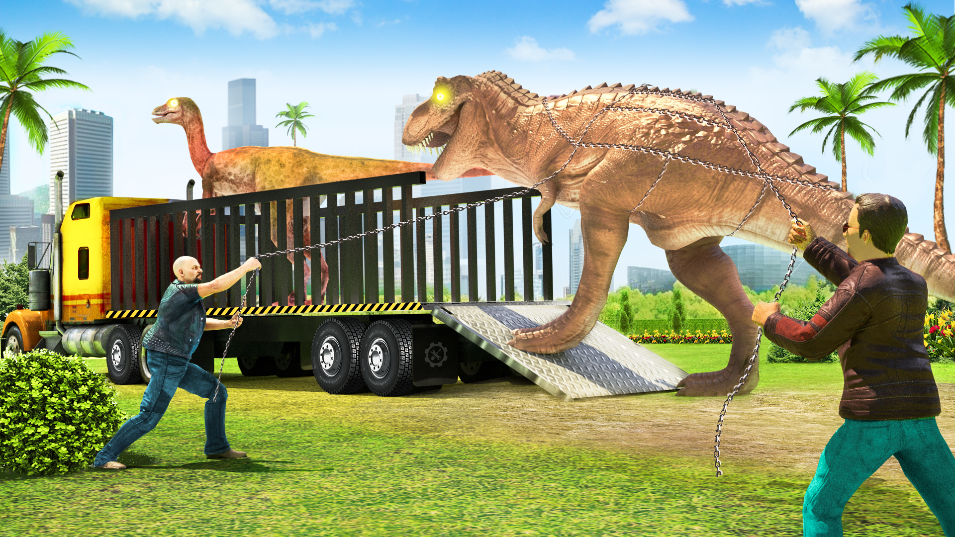 اسکرین شات 1 برنامه Dino Animal Transporter Truck