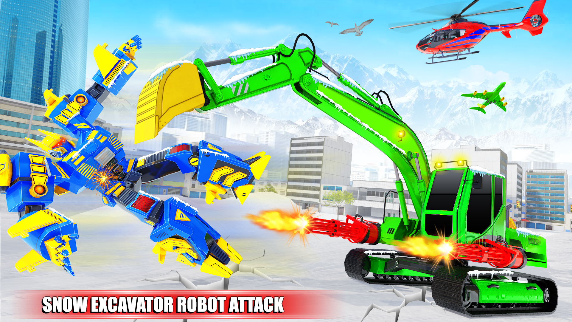 اسکرین شات 6 برنامه Snow Excavator Robot Car Games