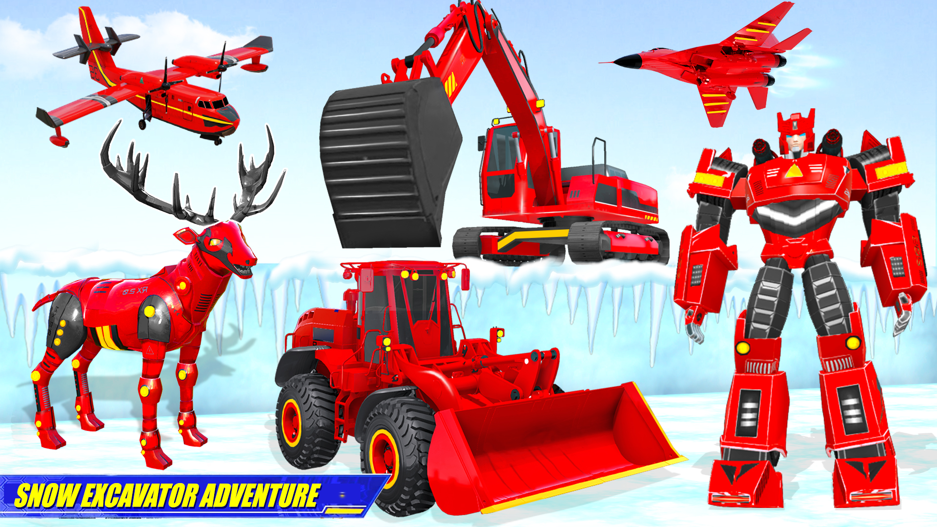 اسکرین شات 4 برنامه Snow Excavator Robot Car Games