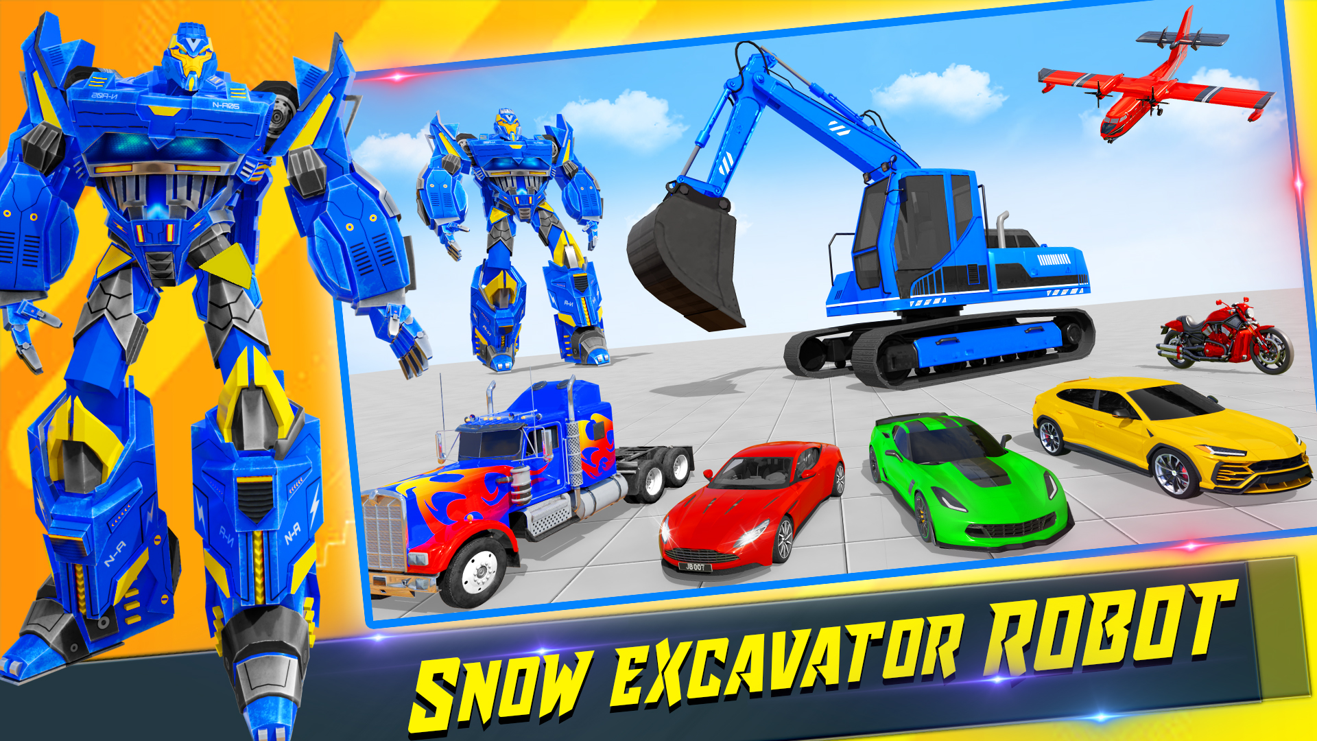 اسکرین شات 2 برنامه Snow Excavator Robot Car Games