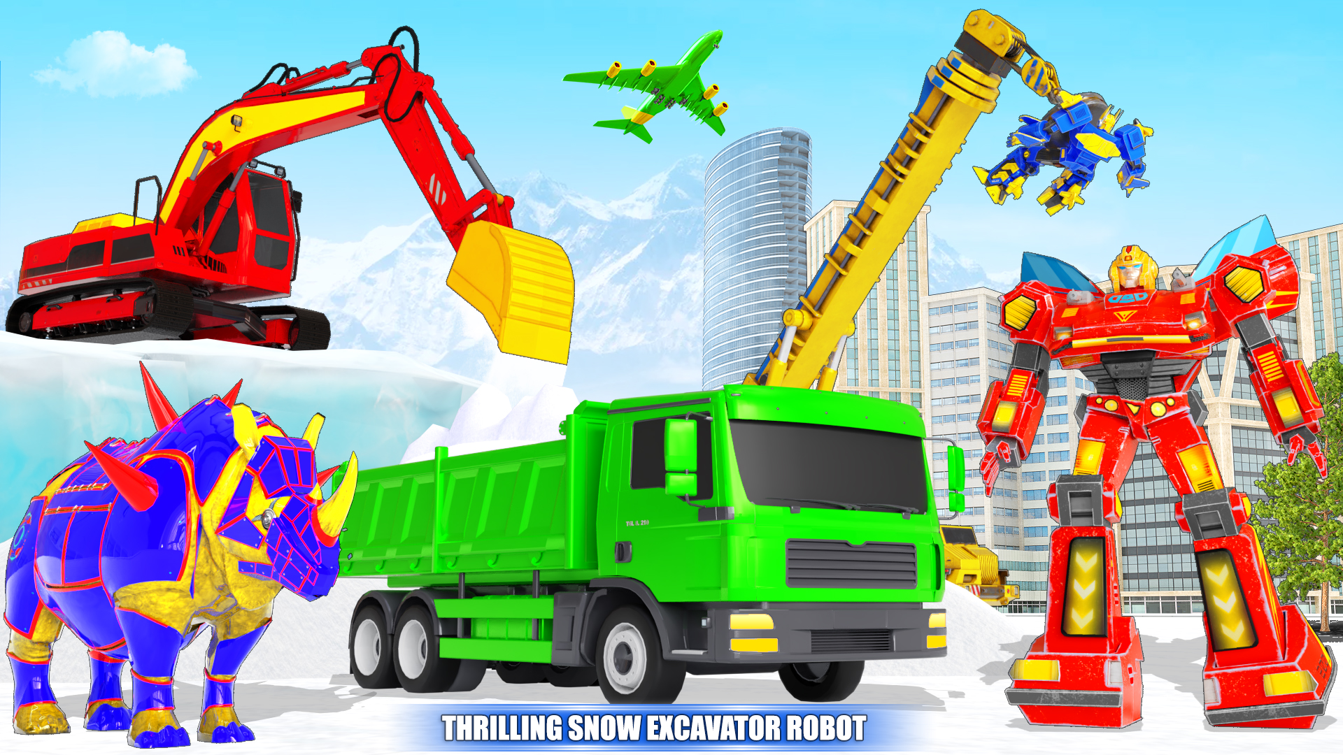 اسکرین شات 5 برنامه Snow Excavator Robot Car Games