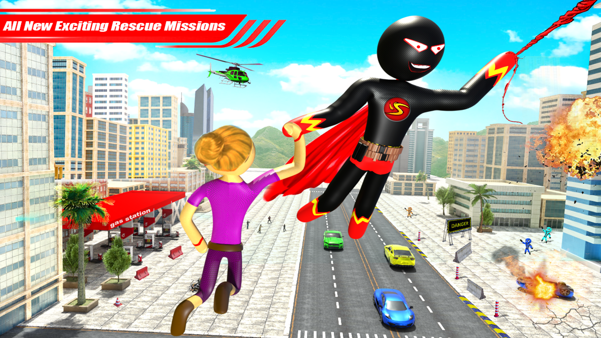 اسکرین شات 7 برنامه Stickman Rope Superhero Game