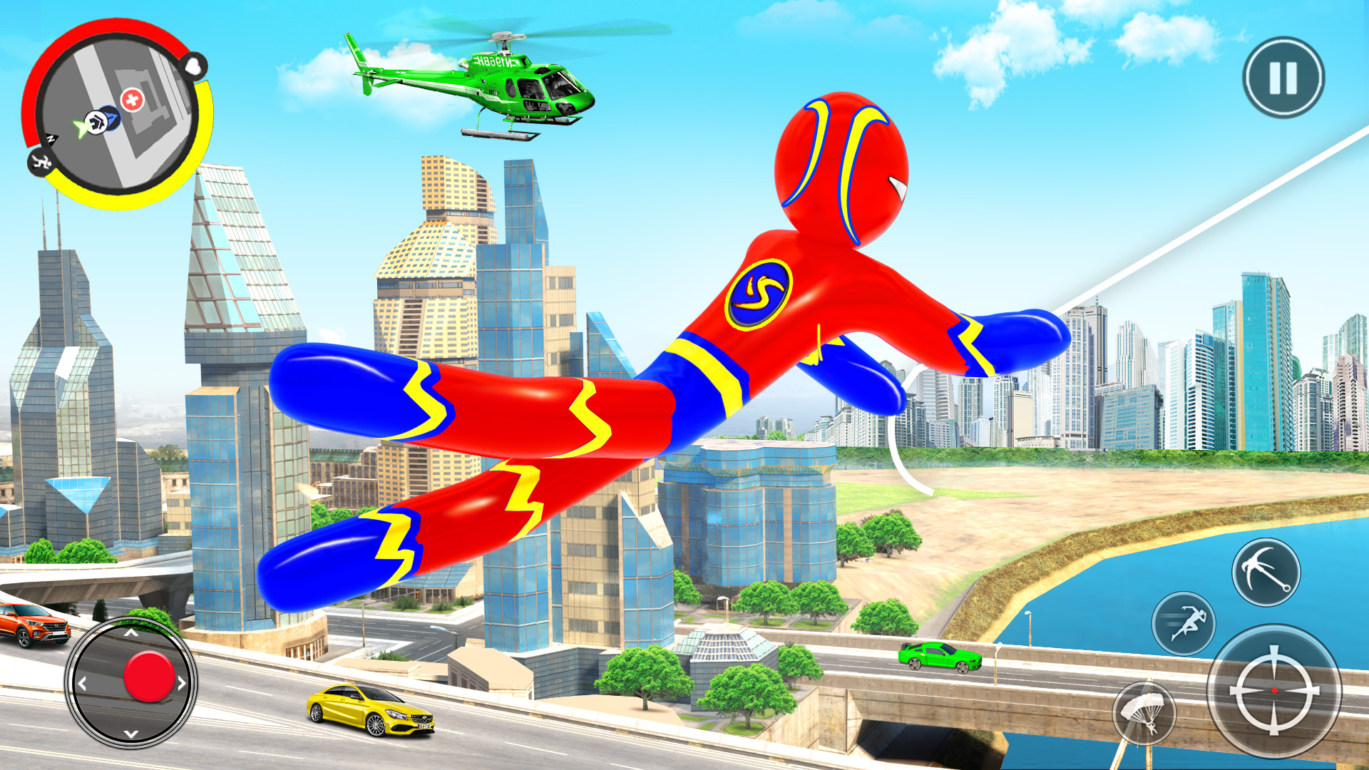 اسکرین شات 3 برنامه Stickman Rope Superhero Game