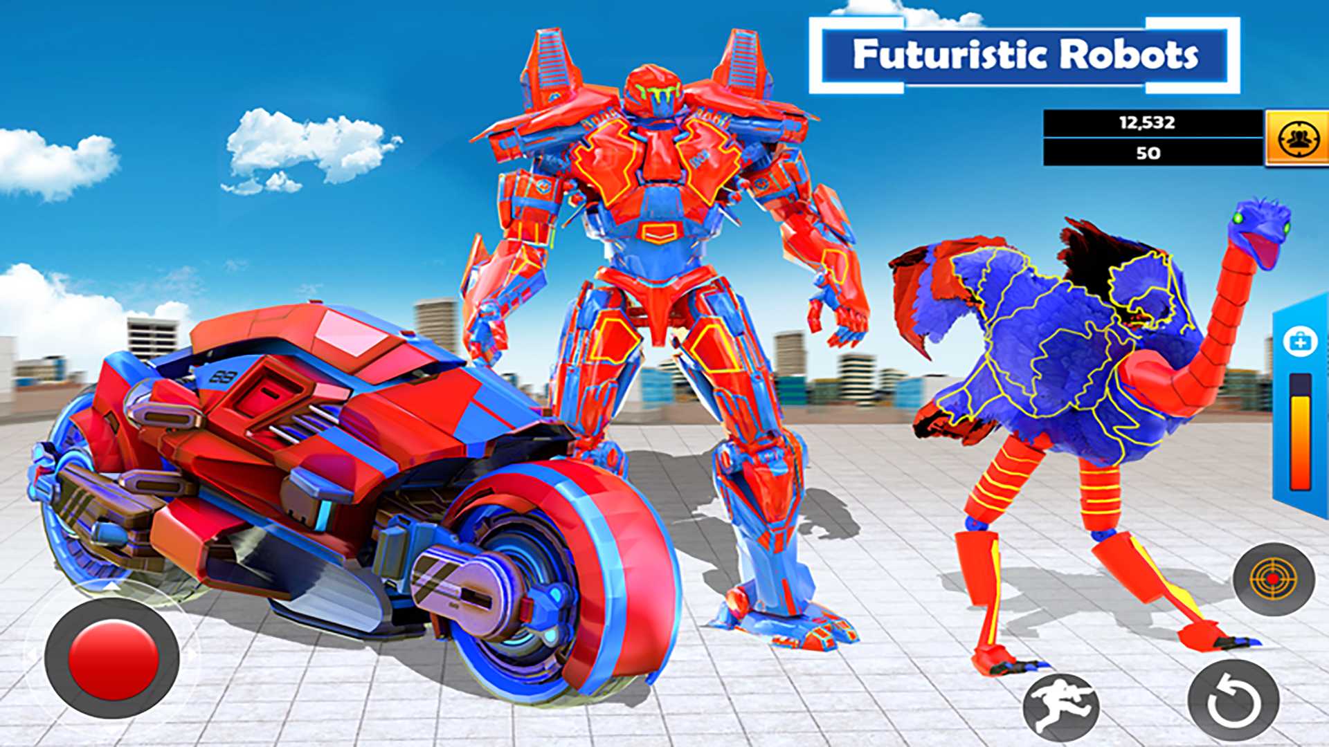 اسکرین شات 8 برنامه Ostrich Air Jet Robot Car Game