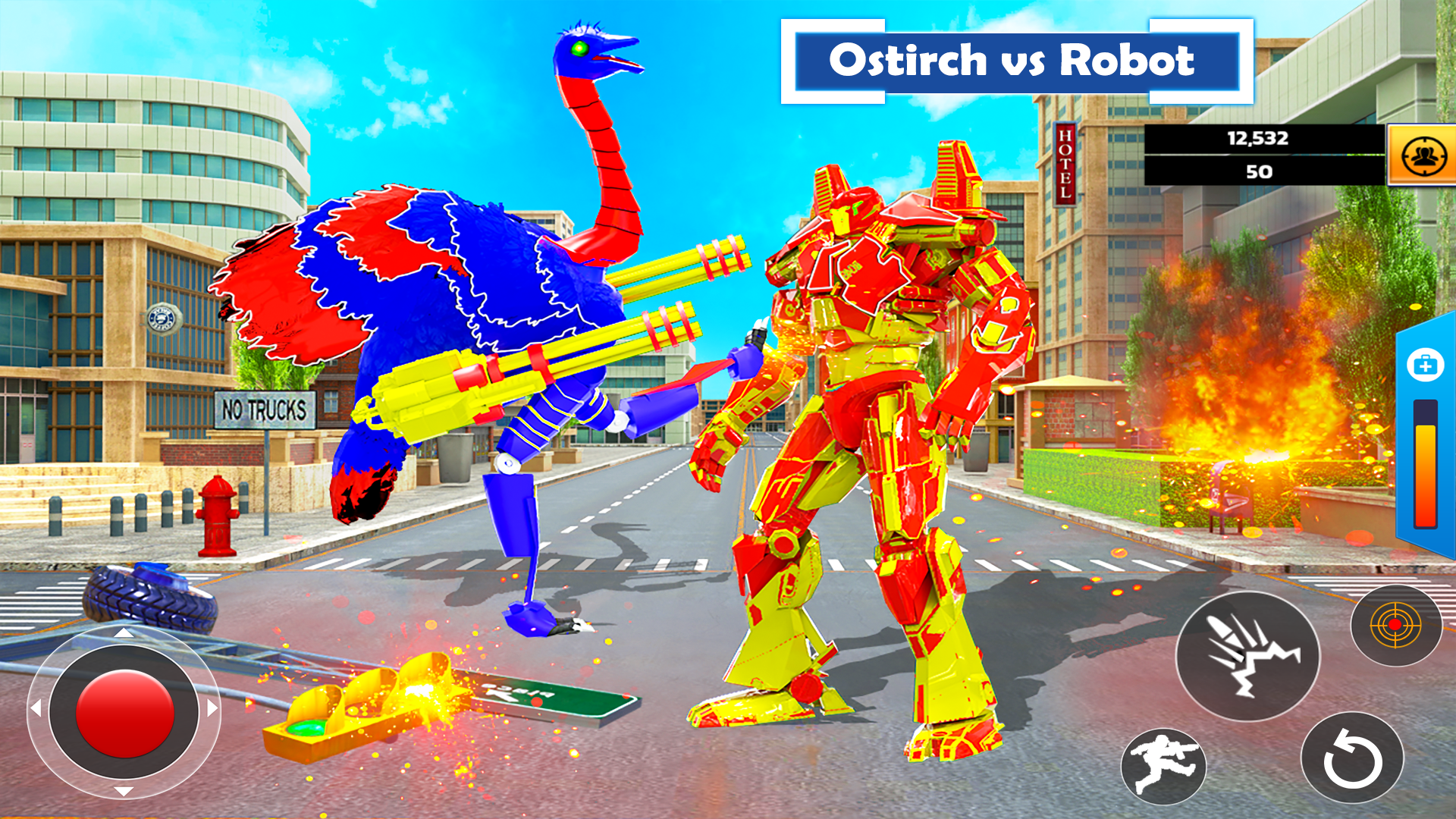 اسکرین شات 5 برنامه Ostrich Air Jet Robot Car Game