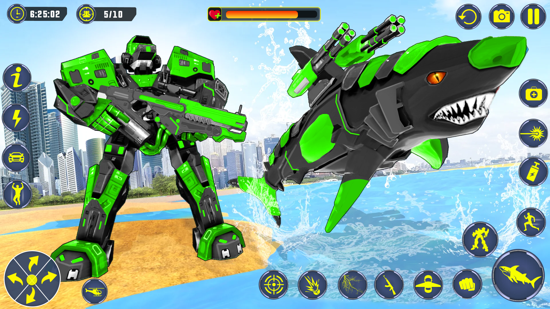 اسکرین شات 4 برنامه Shark Robot Car Transform Game