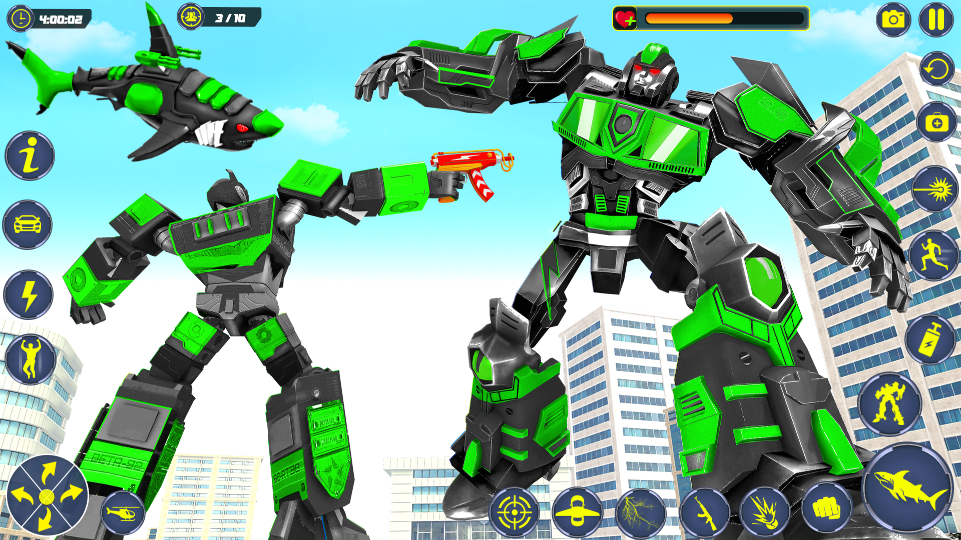 اسکرین شات 6 برنامه Shark Robot Car Transform Game