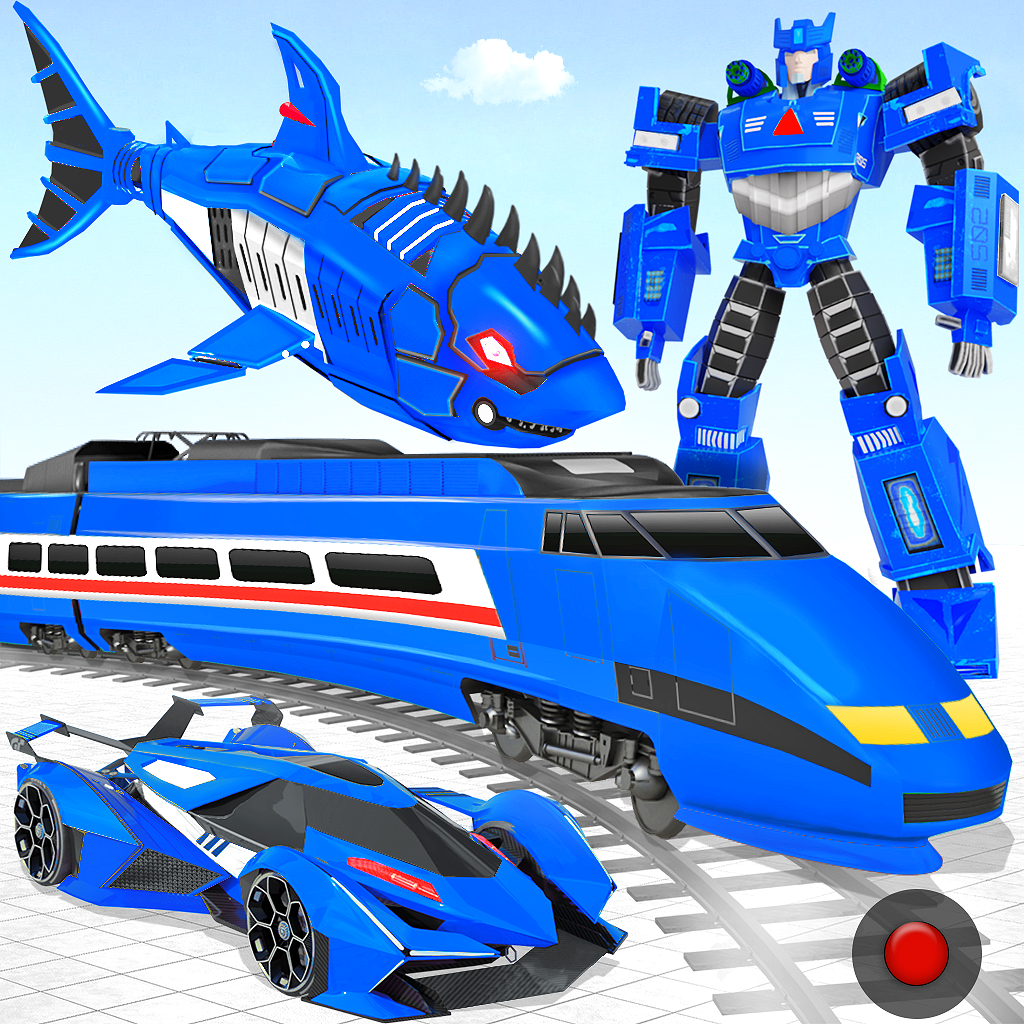 اسکرین شات 1 برنامه Shark Robot Car Transform Game