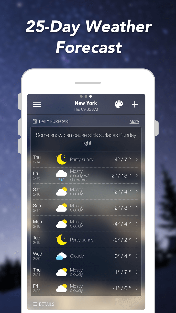 اسکرین شات 3 برنامه Weather Forecast: Live Weather