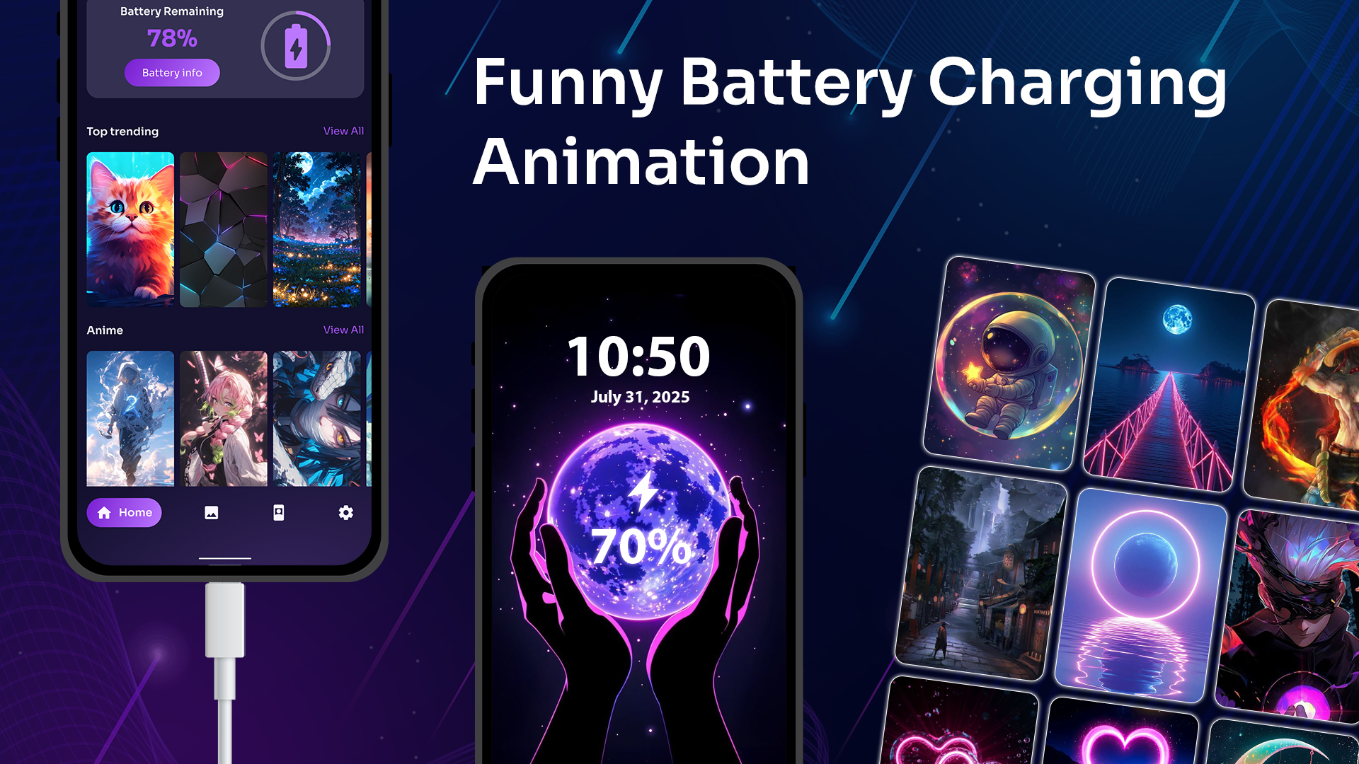 اسکرین شات 1 برنامه Battery Charging Live Effects