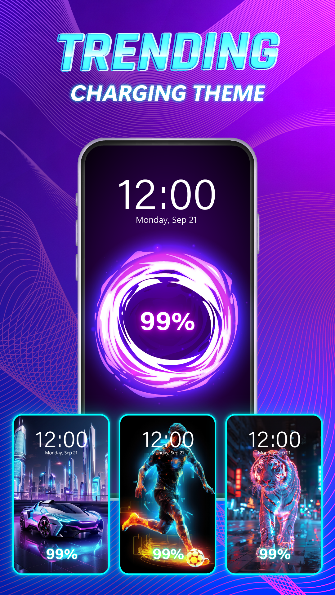 اسکرین شات 3 برنامه Battery Charging Animation Art