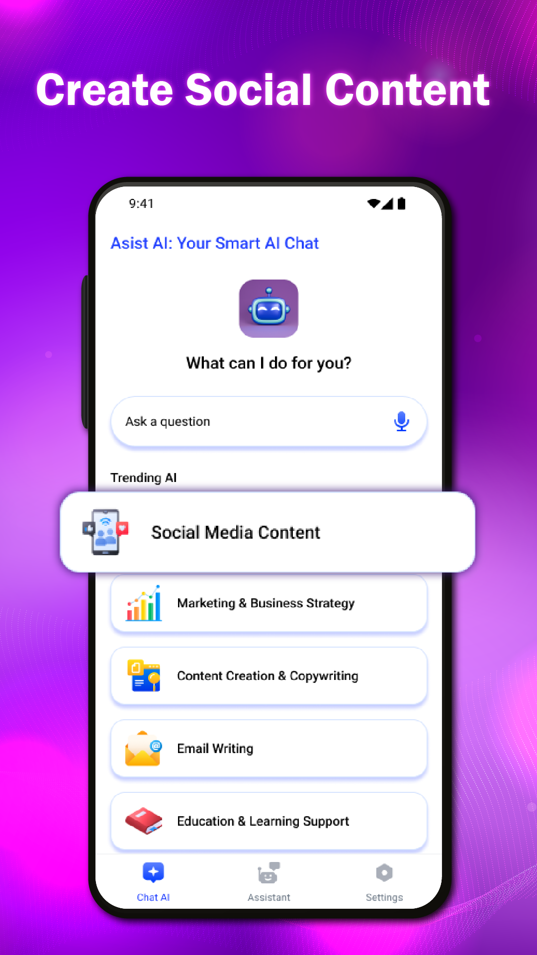 اسکرین شات 2 برنامه Asist AI: Your Smart AI Chat