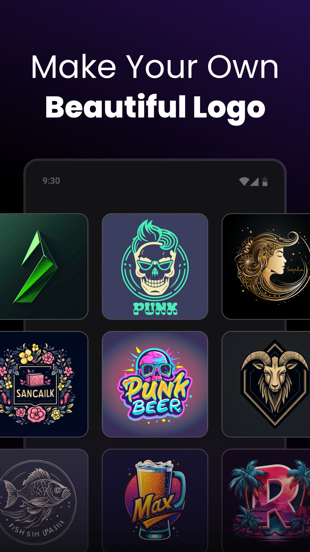 اسکرین شات 3 برنامه Arvin® - AI Logo Maker