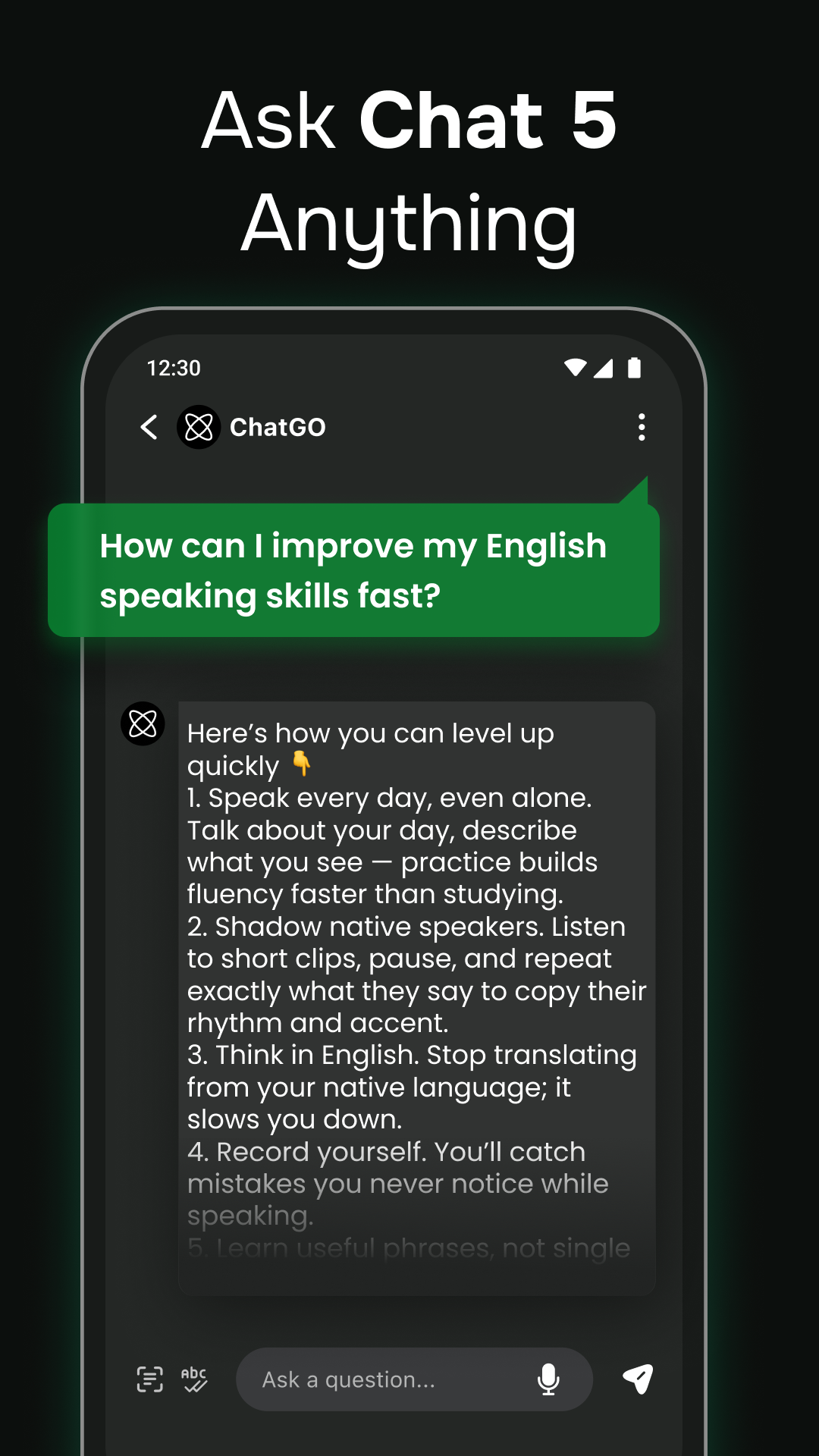 اسکرین شات 2 برنامه Chatbot AI Assistant - ChatGO