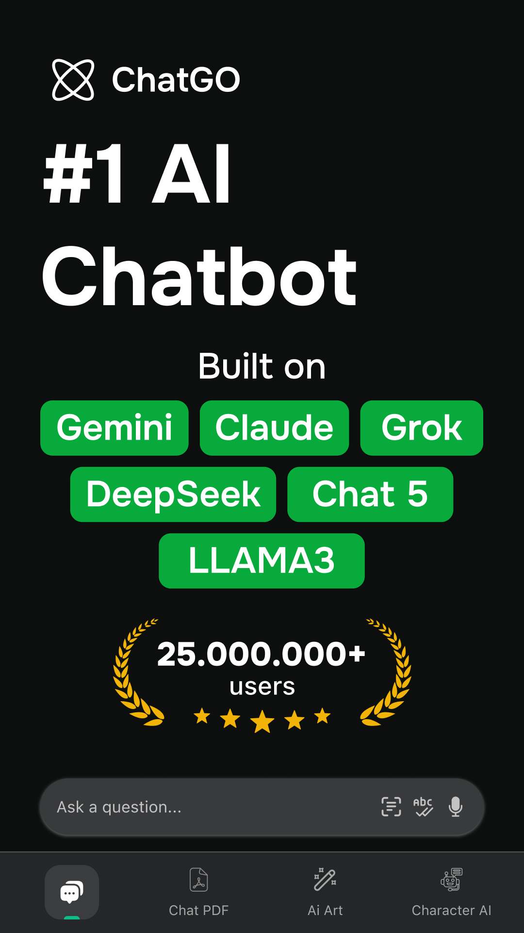 اسکرین شات 1 برنامه Chatbot AI Assistant - ChatGO