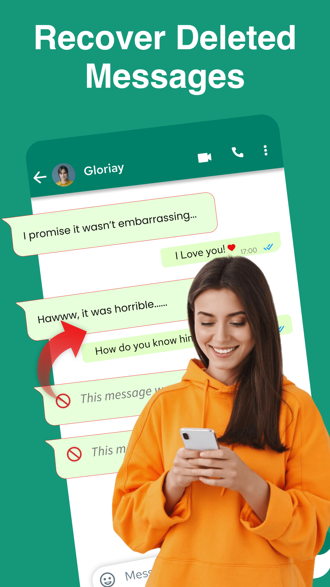 اسکرین شات 1 برنامه Recover Deleted Messages