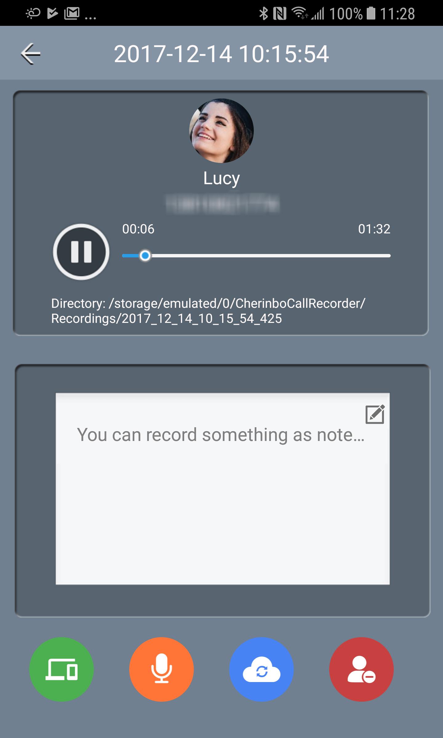 اسکرین شات 5 برنامه Call Recorder by Cherinbo