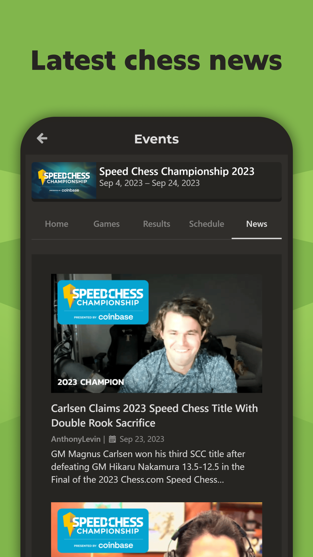 اسکرین شات 5 برنامه Chess Events: Games & Results